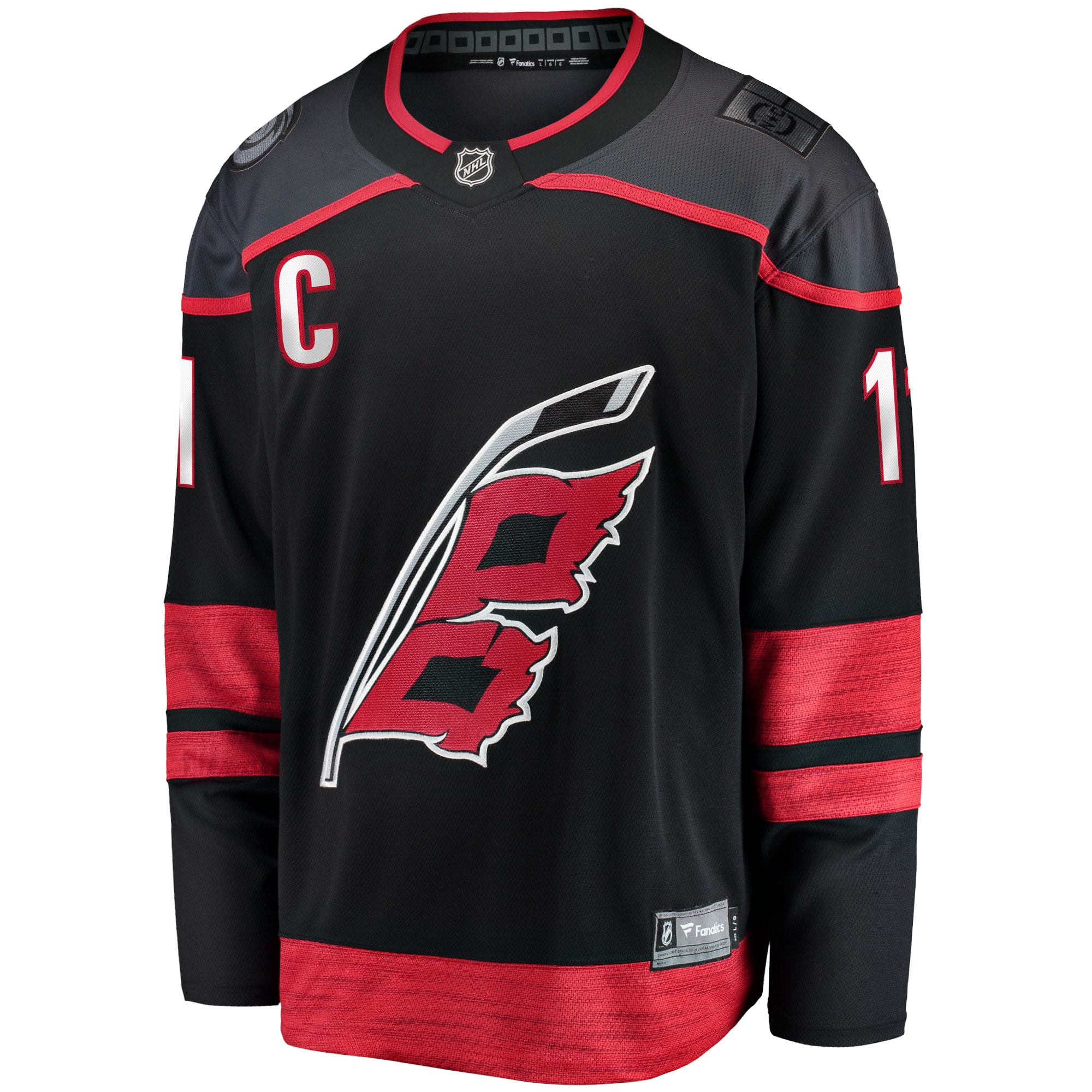 Staal Carolina Hurricanes Home Captain Patch Breakaway Player Jersey - Black