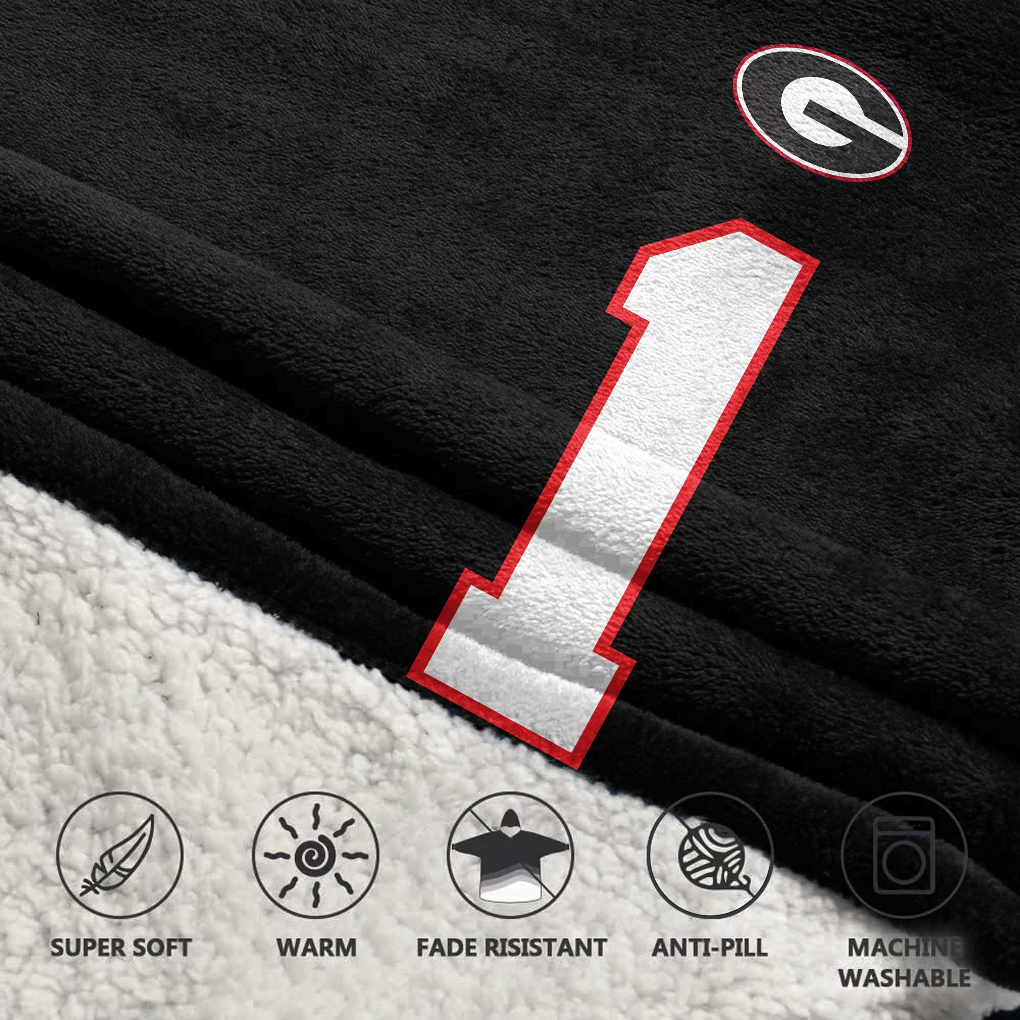 Adult 1 Georgia Football Unisex Blanket Hoodie