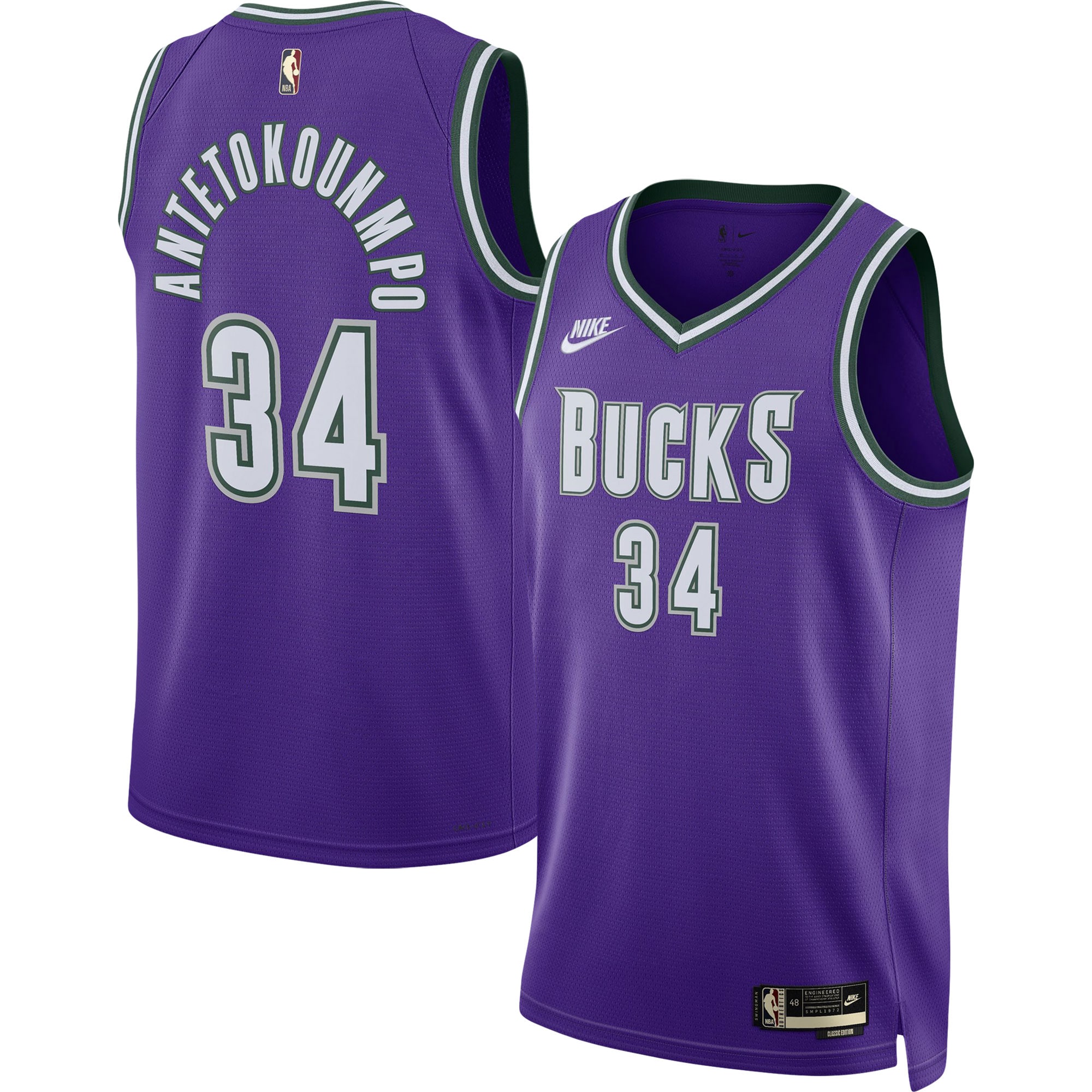 Giannis Antetokounmpo Milwaukee Bucks Swingman Jersey - Classic Edition - Purple