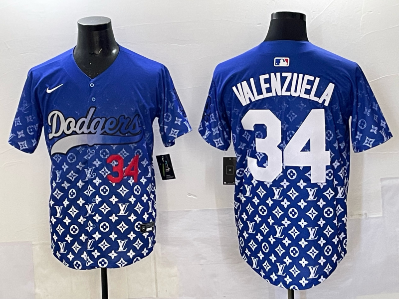 Men's #34 Fernando Valenzuela Los Angeles Dodgers 2025 Custom Cool Jersey