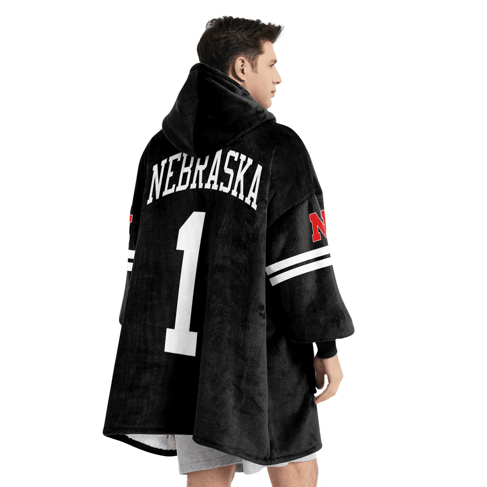 Adult 1 Nebraska Football Unisex Blanket Hoodie