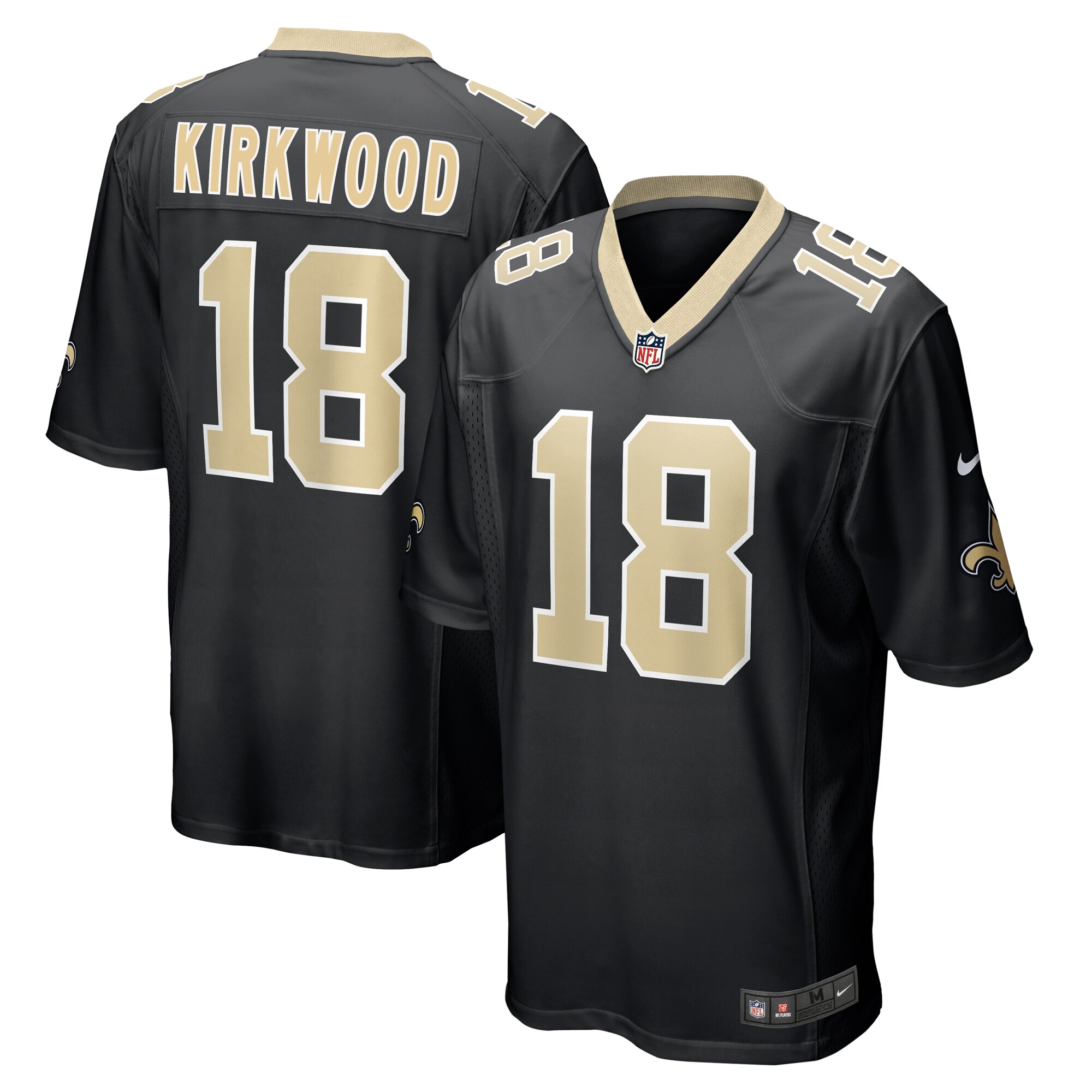 Keith Kirkwood New Orleans Saints Team Game Jersey -  Black