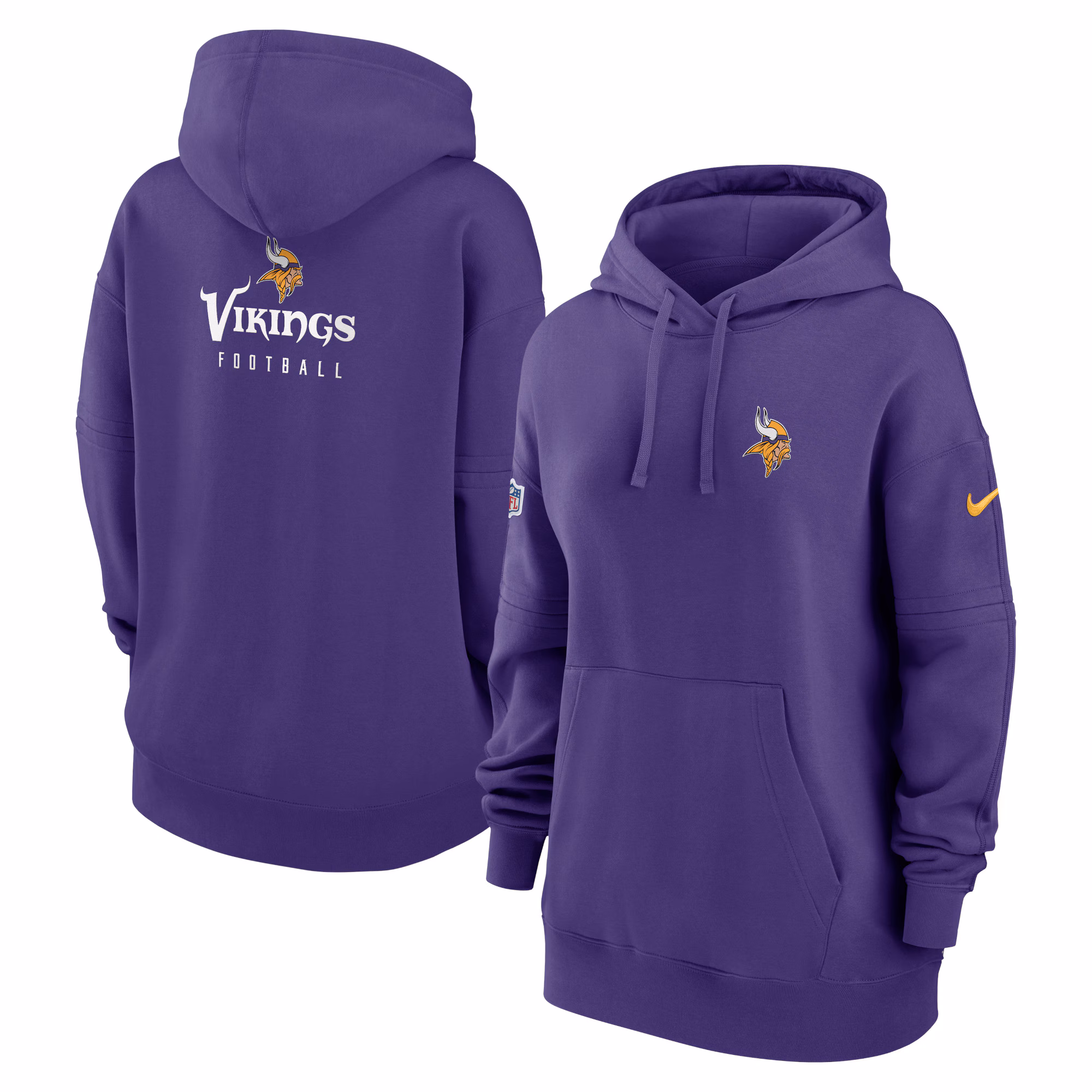 Minnesota Vikings Women's 2023 Sideline Club Fleece Pullover Hoodie - Purple