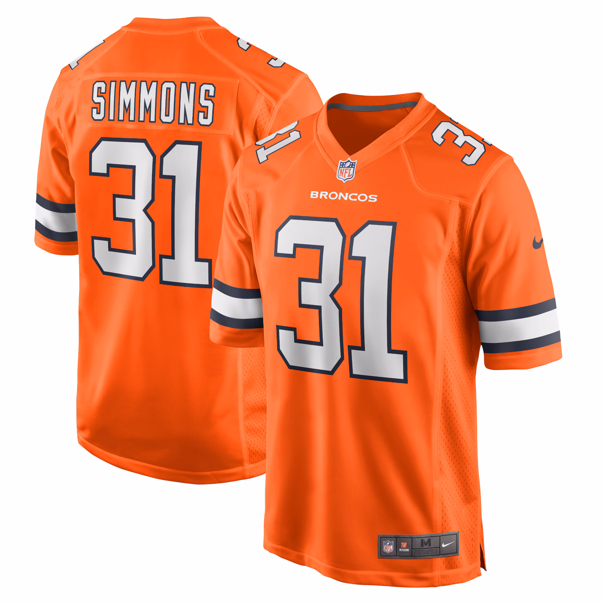 Justin Simmons Denver Broncos Alternate Game Jersey - Orange