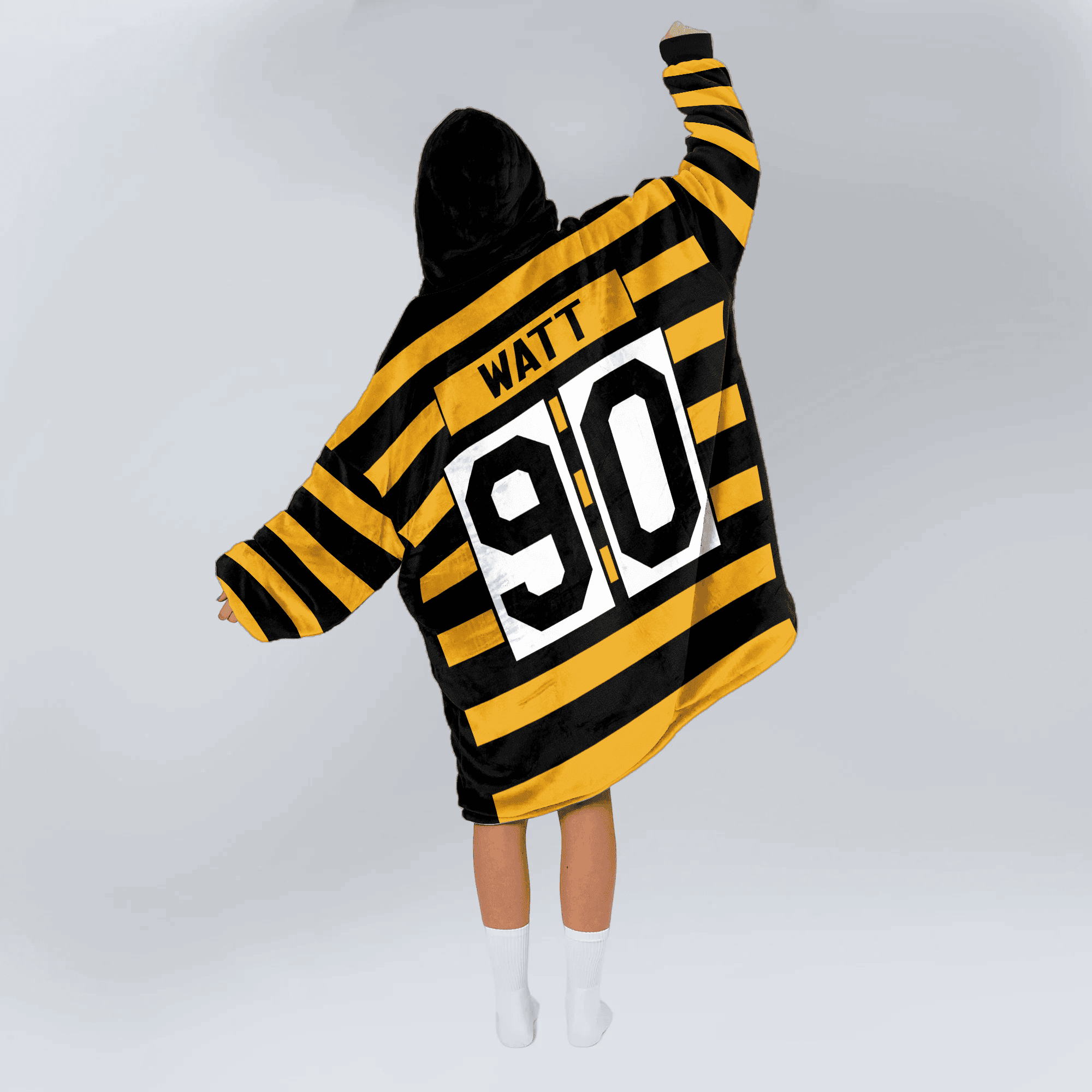 Adult 90 Pittsburgh Football Throwback Unisex Blanket Hoodie