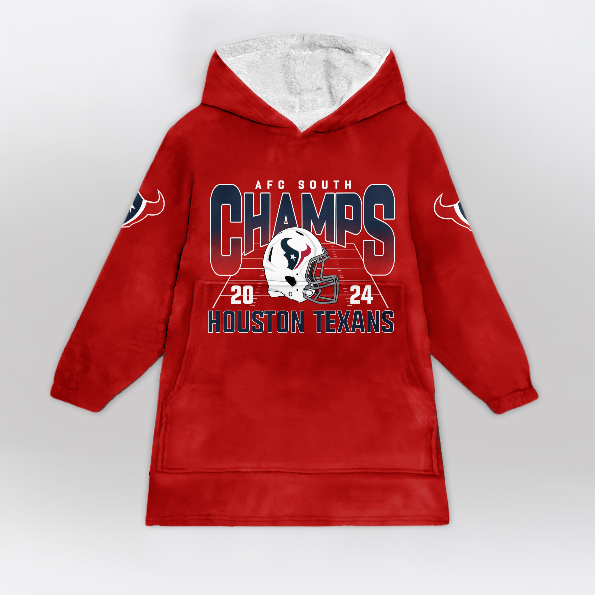 Adult Houston Football Unisex Blanket Hoodie