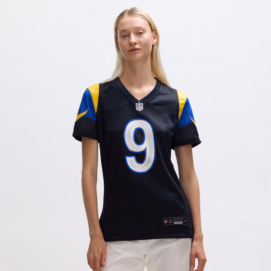 Matthew Stafford #9 Los Angeles Rams Women's 2025 Rivalries Collection Game Jersey - Midnight Blue