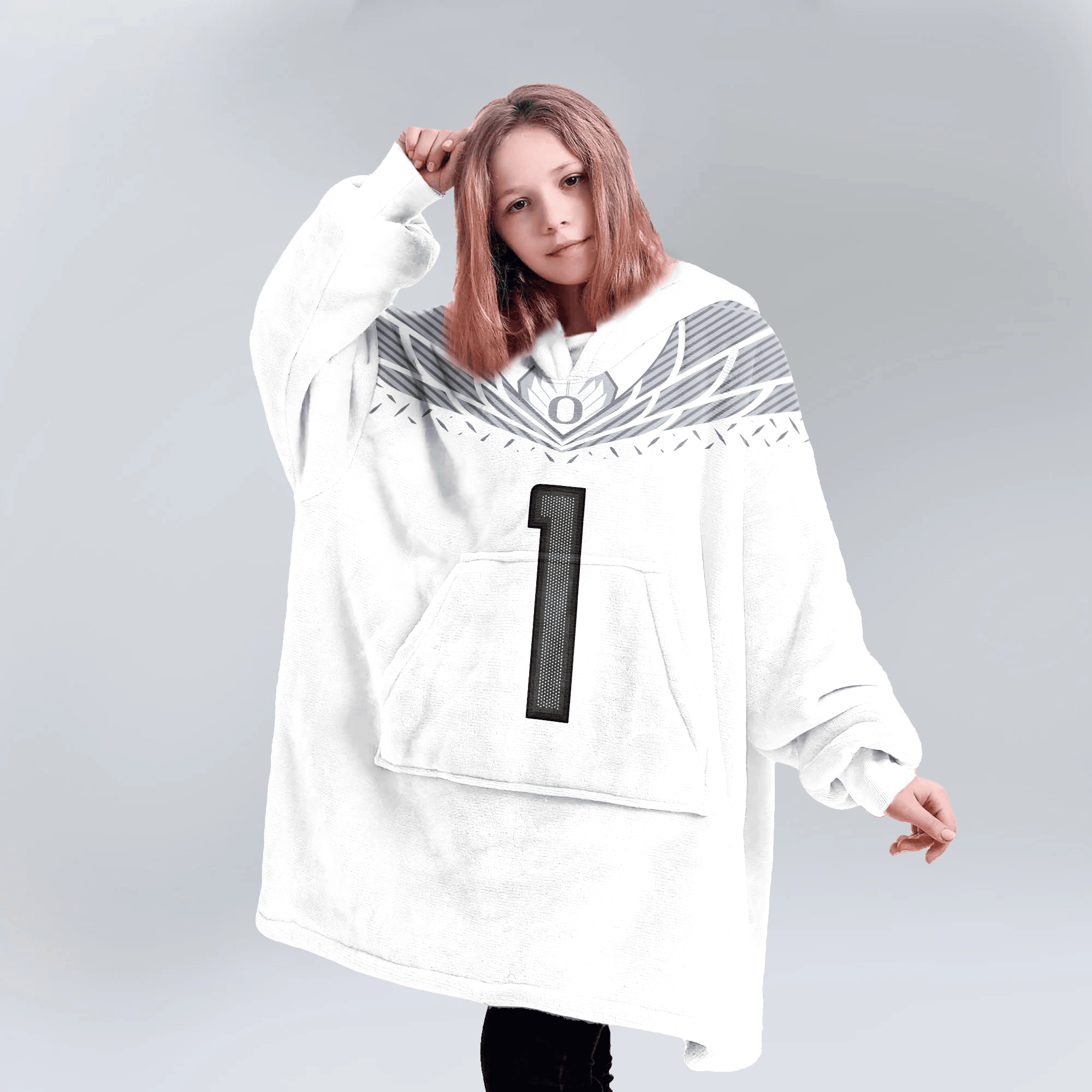 Kid #1 Oregon Football Unisex Blanket Hoodie
