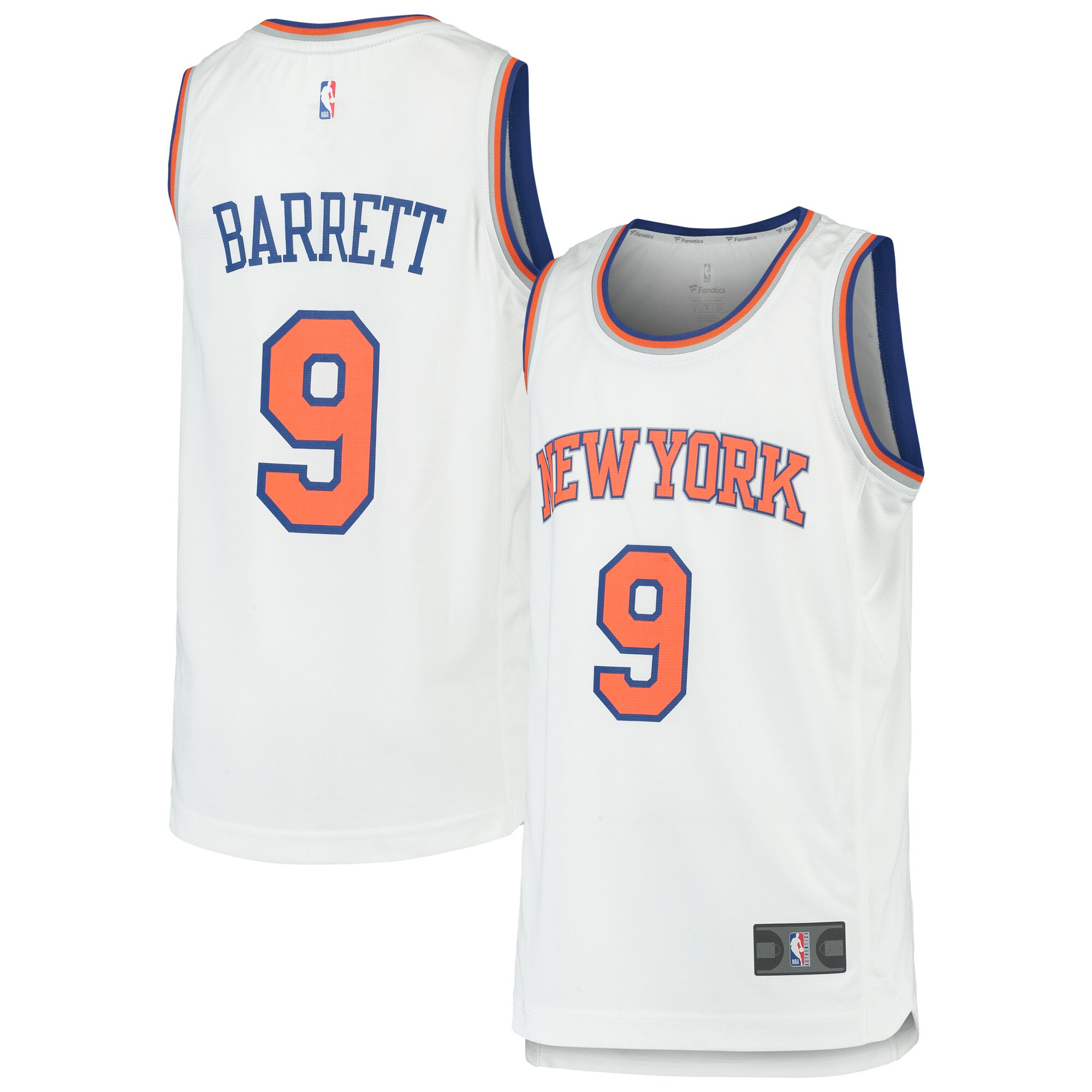 RJ Barrett New York Knicks  Youth 2019 NBA Draft First Round Pick Fast Break Replica Jersey - Association Edition - White