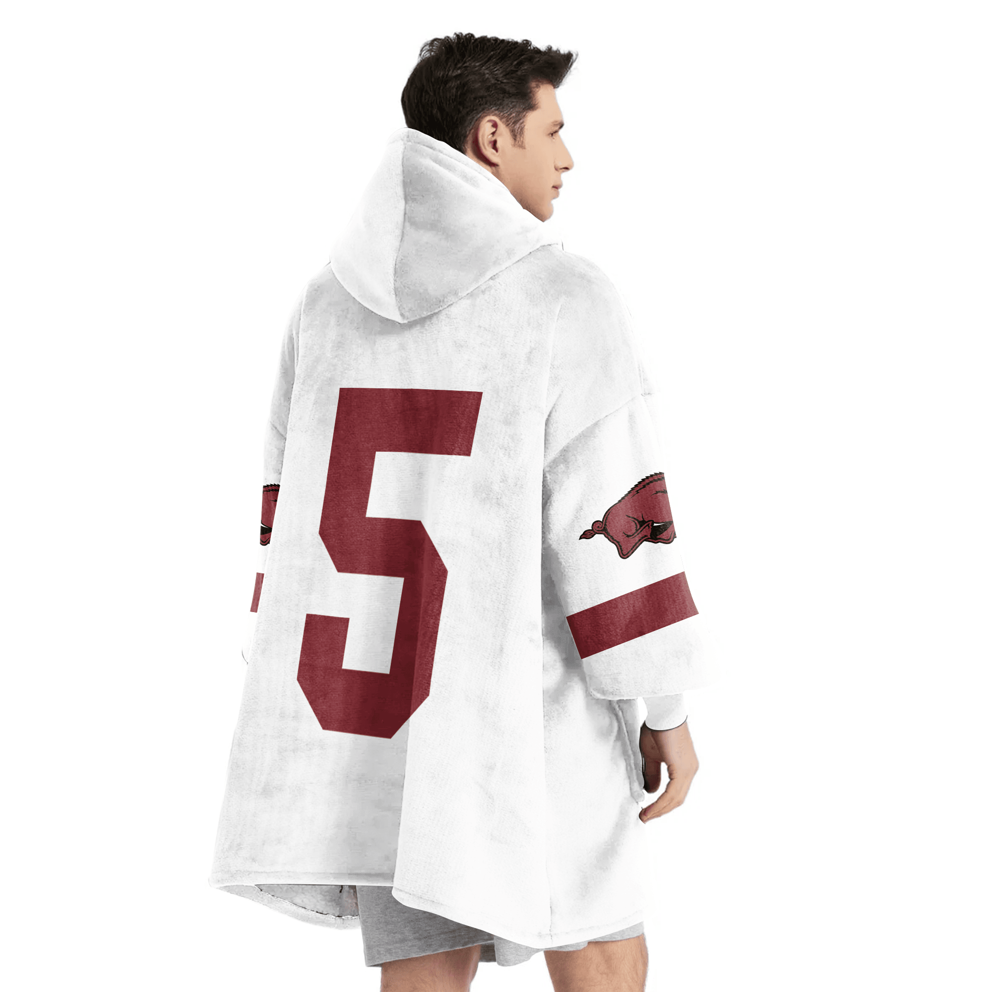 Adult #5 Arkansas Football Unisex Blanket Hoodie