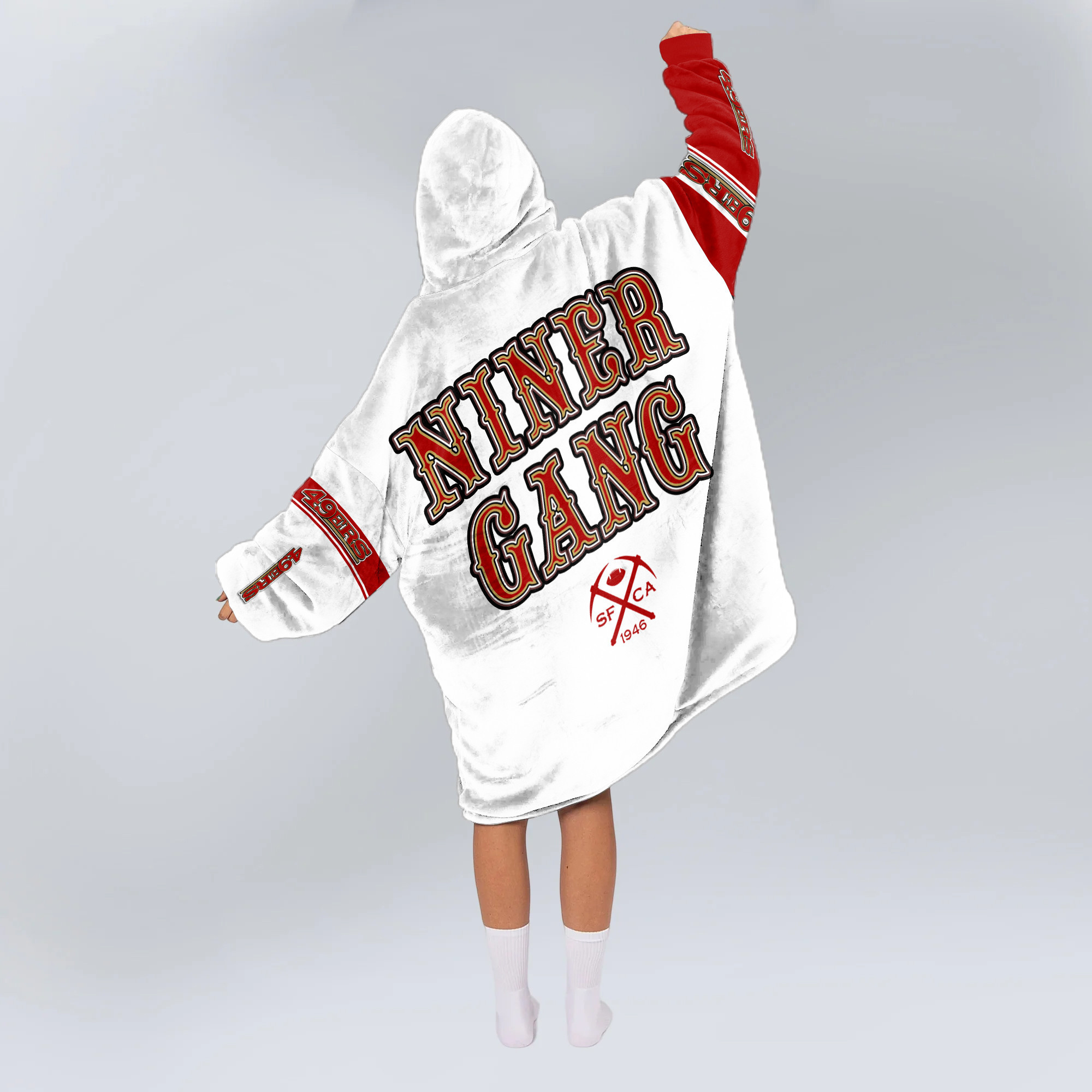 Adult San Francisco 49ers Football Unisex Blanket Hoodie
