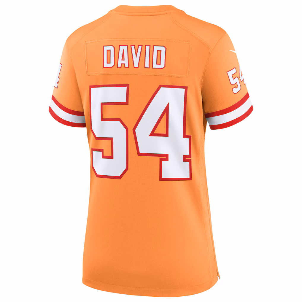 Lavonte David #54 Tampa Bay Buccaneers Women's 50th Season Game Jersey - Creamsicle
