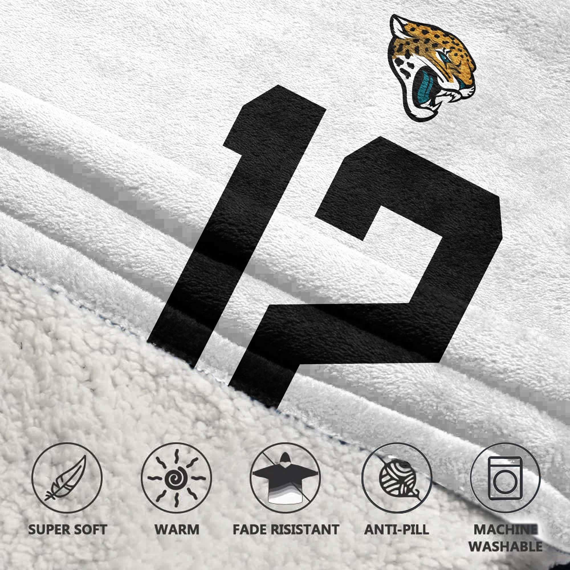Adult 12 Jacksonville Football Unisex Blanket Hoodie