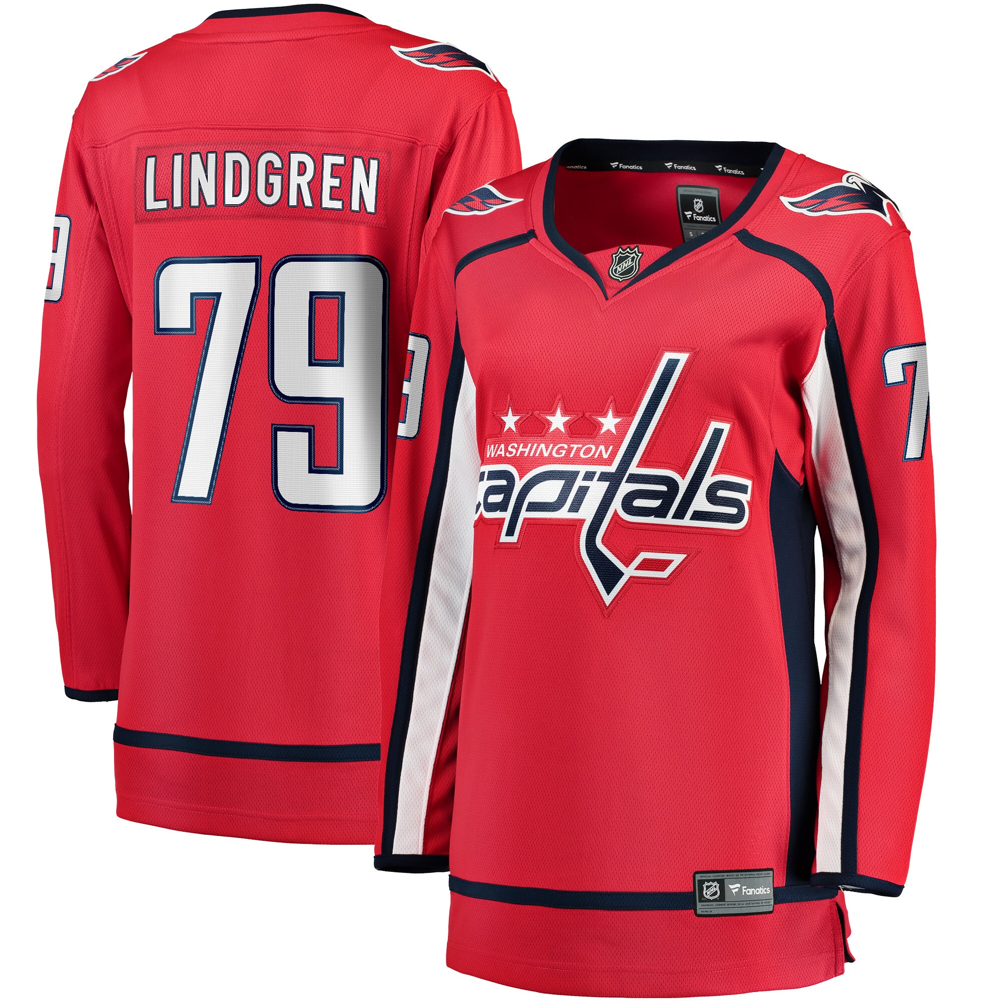 Charlie Lindgren Washington Capitals Women's Home Breakaway Player Jersey - Red