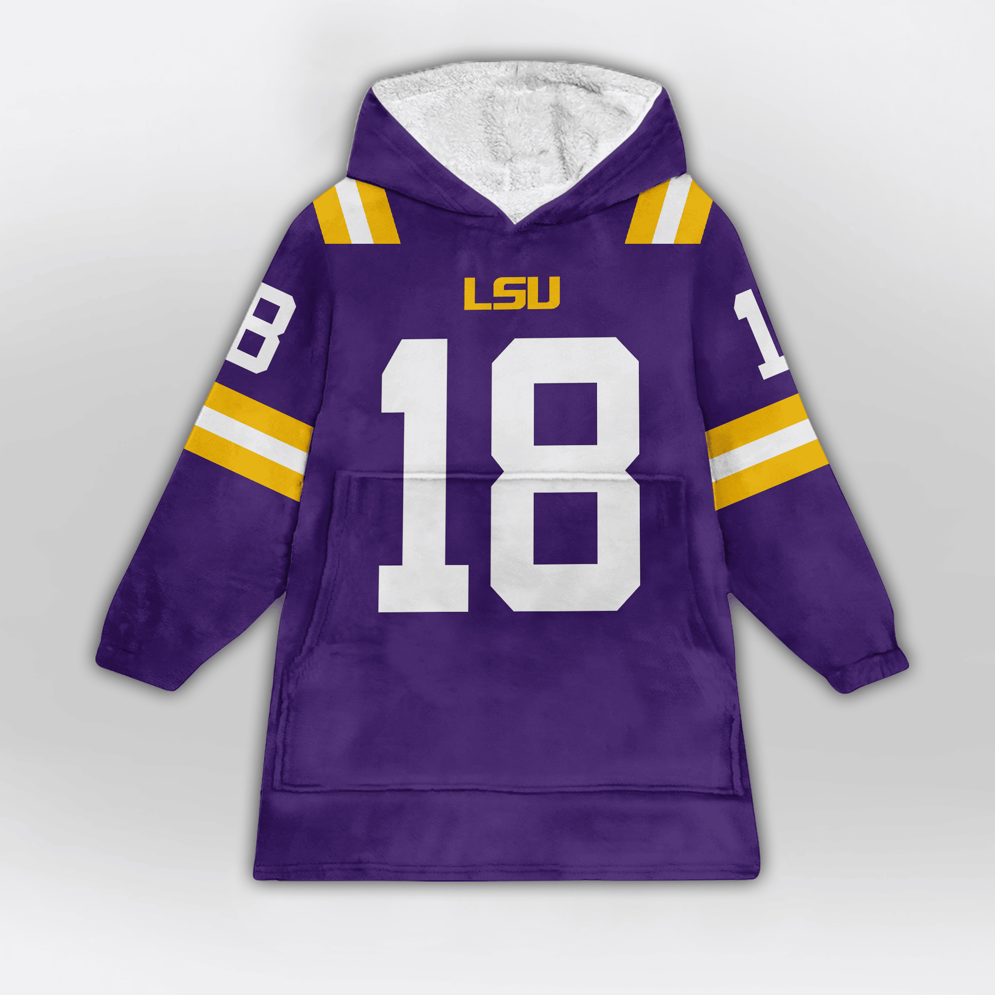 Kid G.N 18 LSU Football Unisex Blanket Hoodie