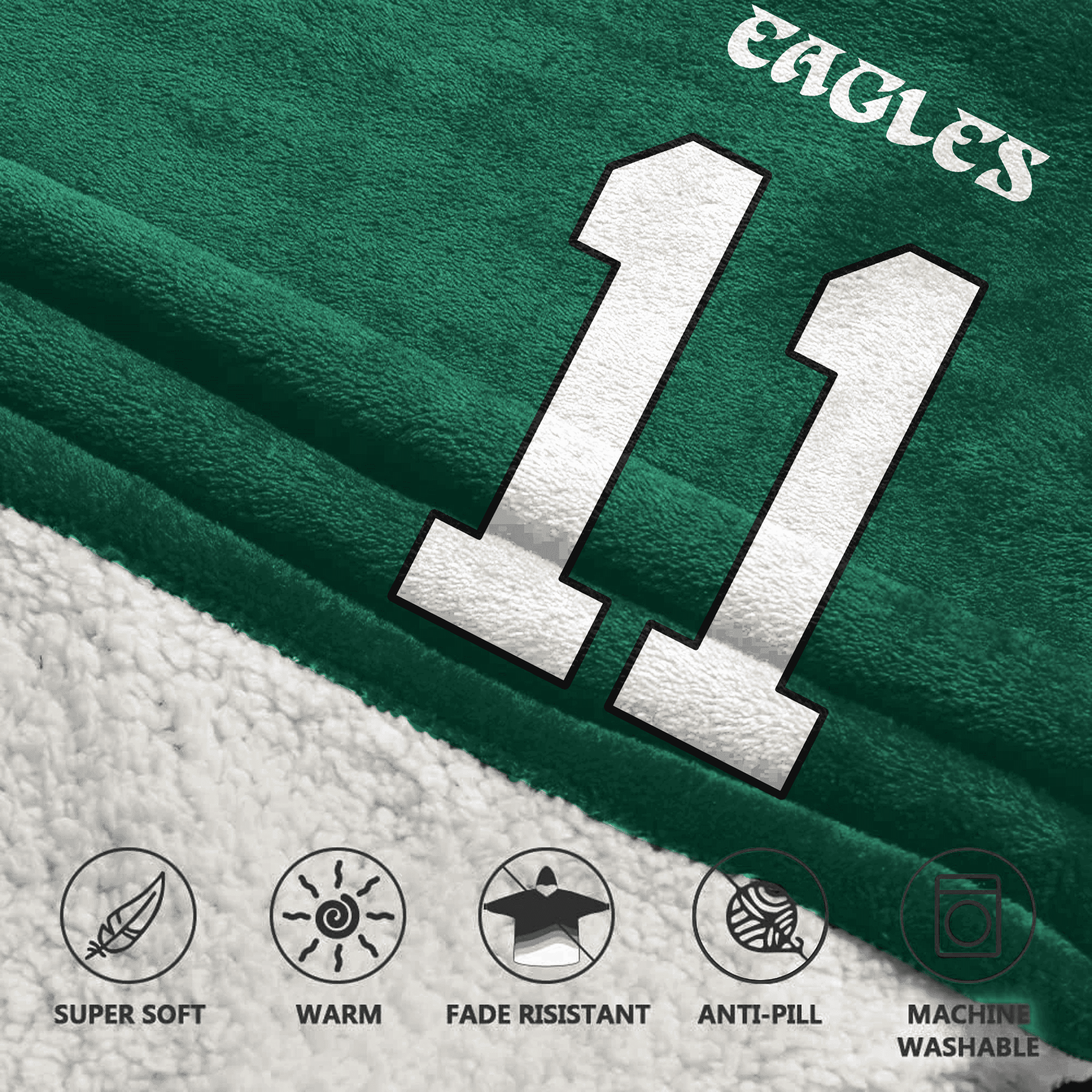 Adult 11 Philadelphia Football Unisex Blanket Hoodie