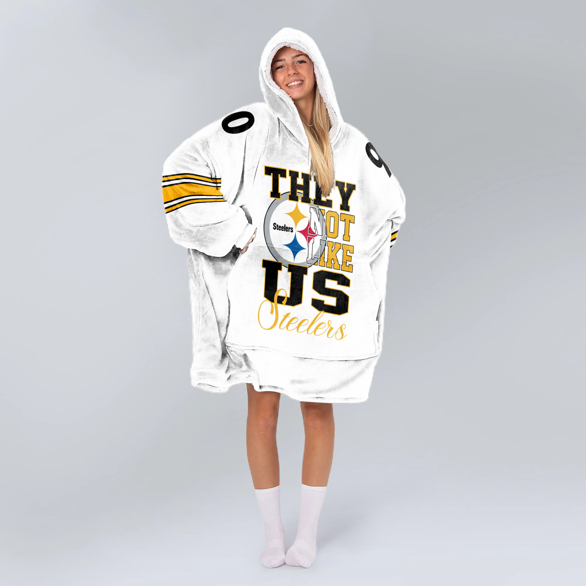 Adult They Not Like Us 90 Pittsburgh Football Unisex Blanket Hoodie