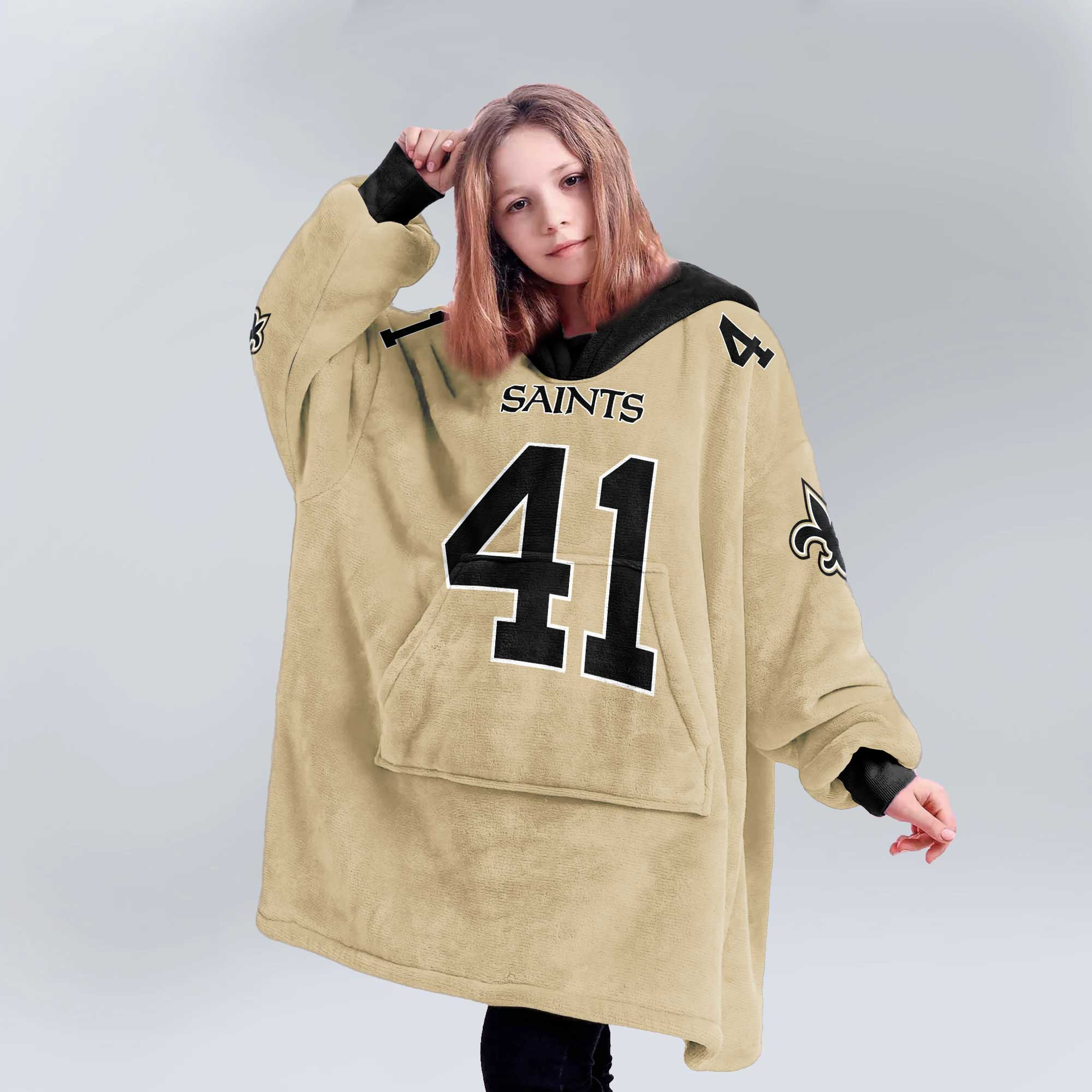 Kid A.K 41 New Orleans Football Unisex Blanket Hoodie