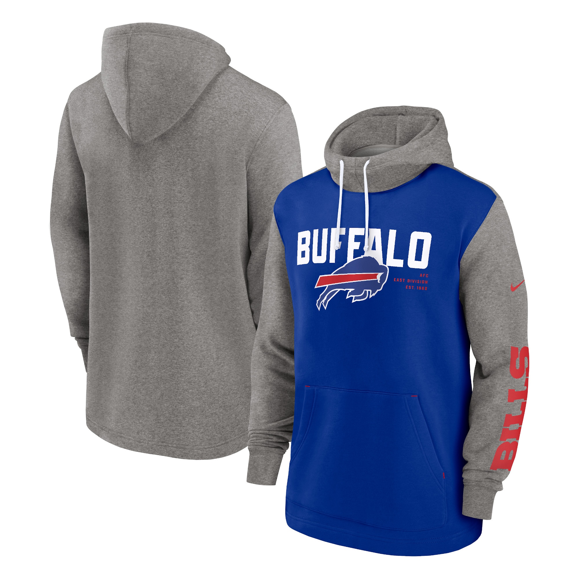 Buffalo Bills Fashion Color Block Pullover Hoodie - Royal