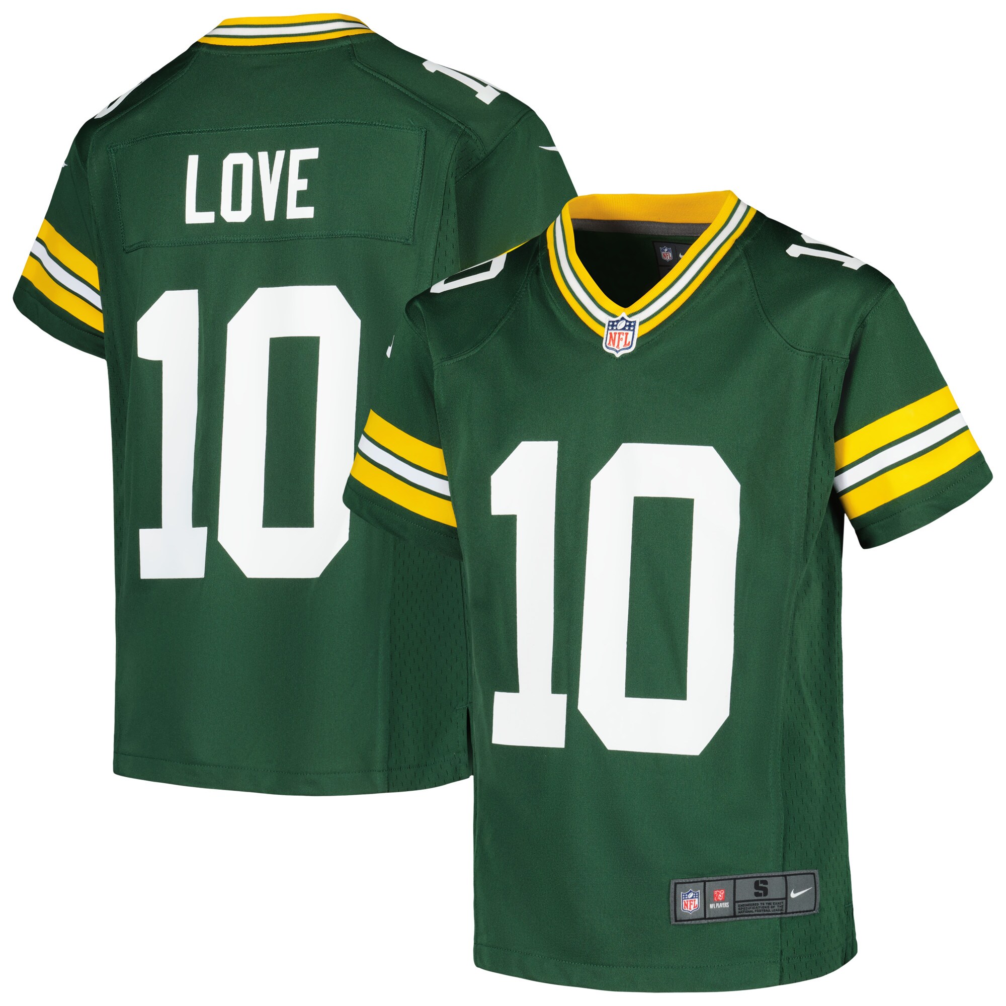 Love Green Bay Packers Youth Game Jersey - Green