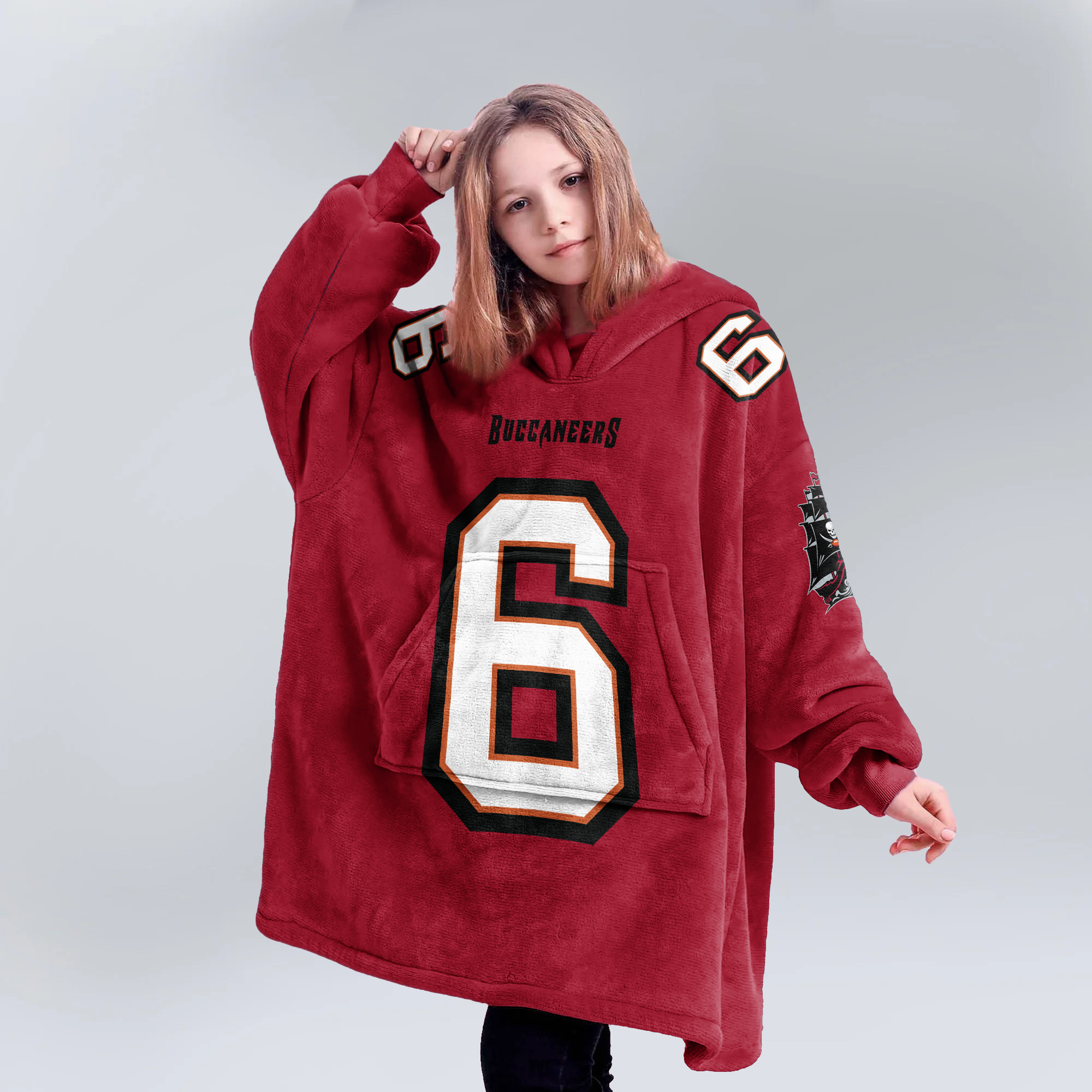 Adult B.M 6 Tampa Bay Football Unisex Blanket Hoodie