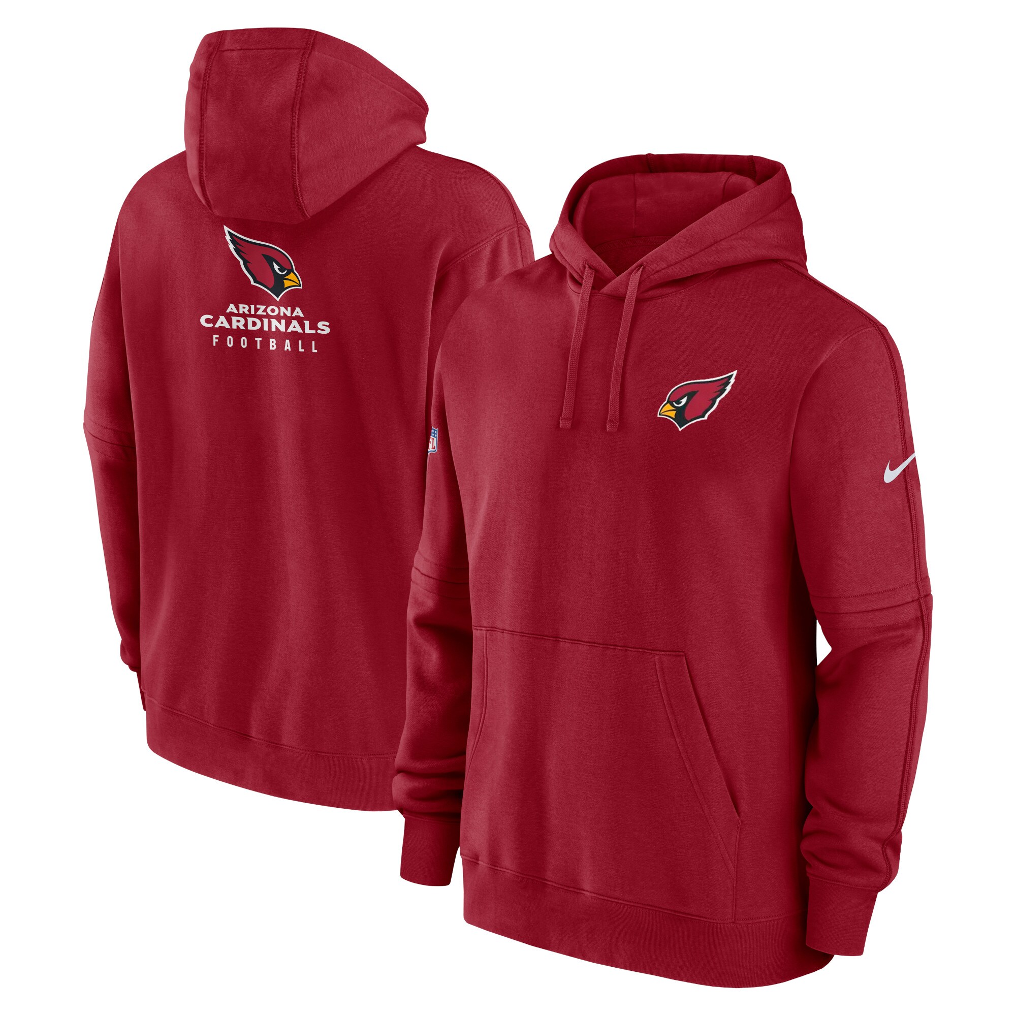 Arizona Cardinals  Sideline Club Fleece Pullover Hoodie - Cardinal
