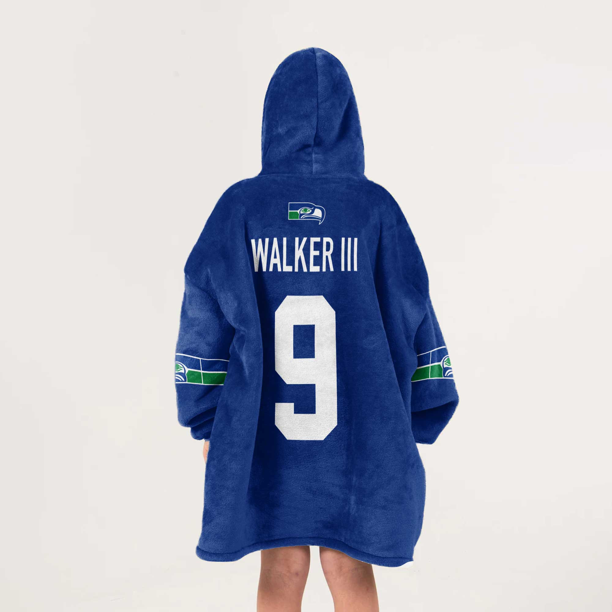 Kid 9 Seattle Football Unisex Blanket Hoodie