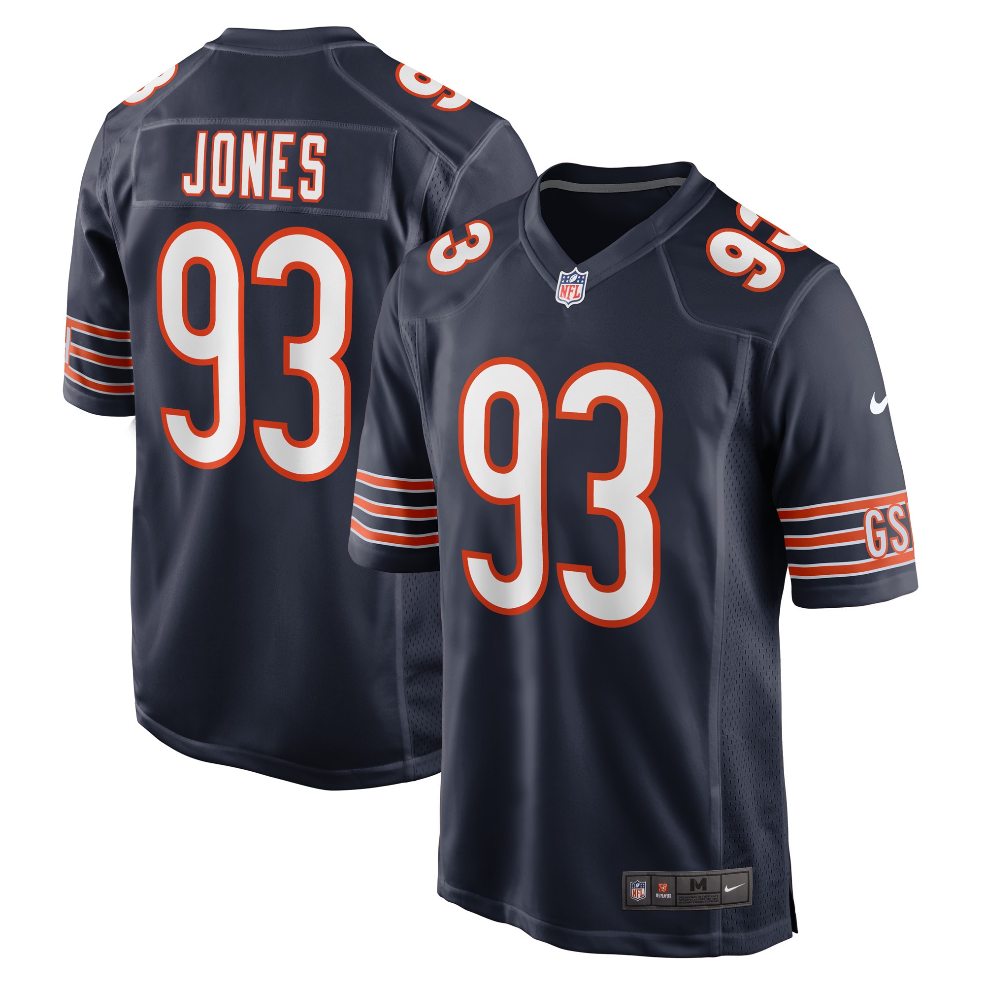 Justin Jones Chicago Bears  Game Player Jersey - Navy