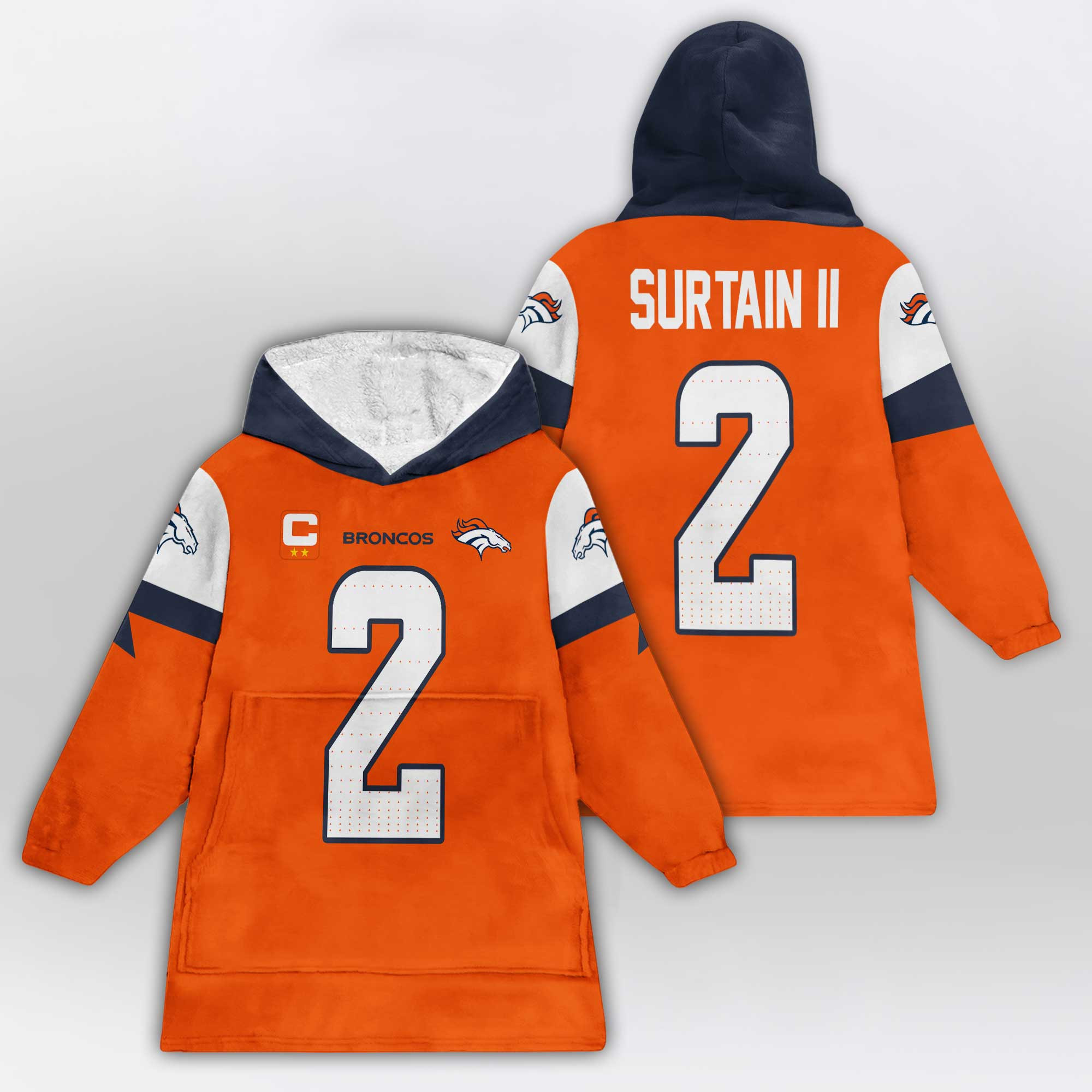 Adult P.S 2 Captain Denver Football Unisex Blanket Hoodie