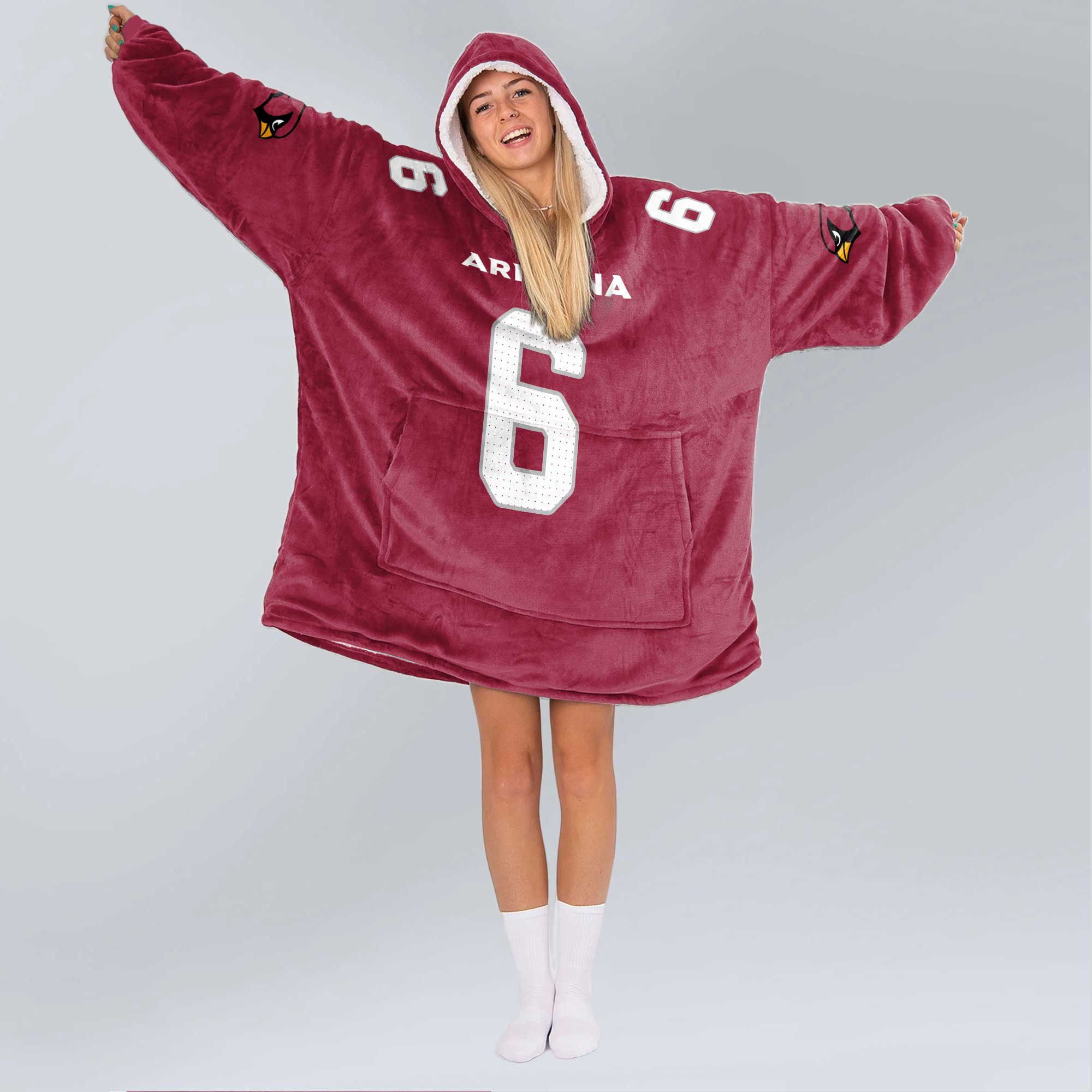 Adult 6 Arizona Football Unisex Blanket Hoodie