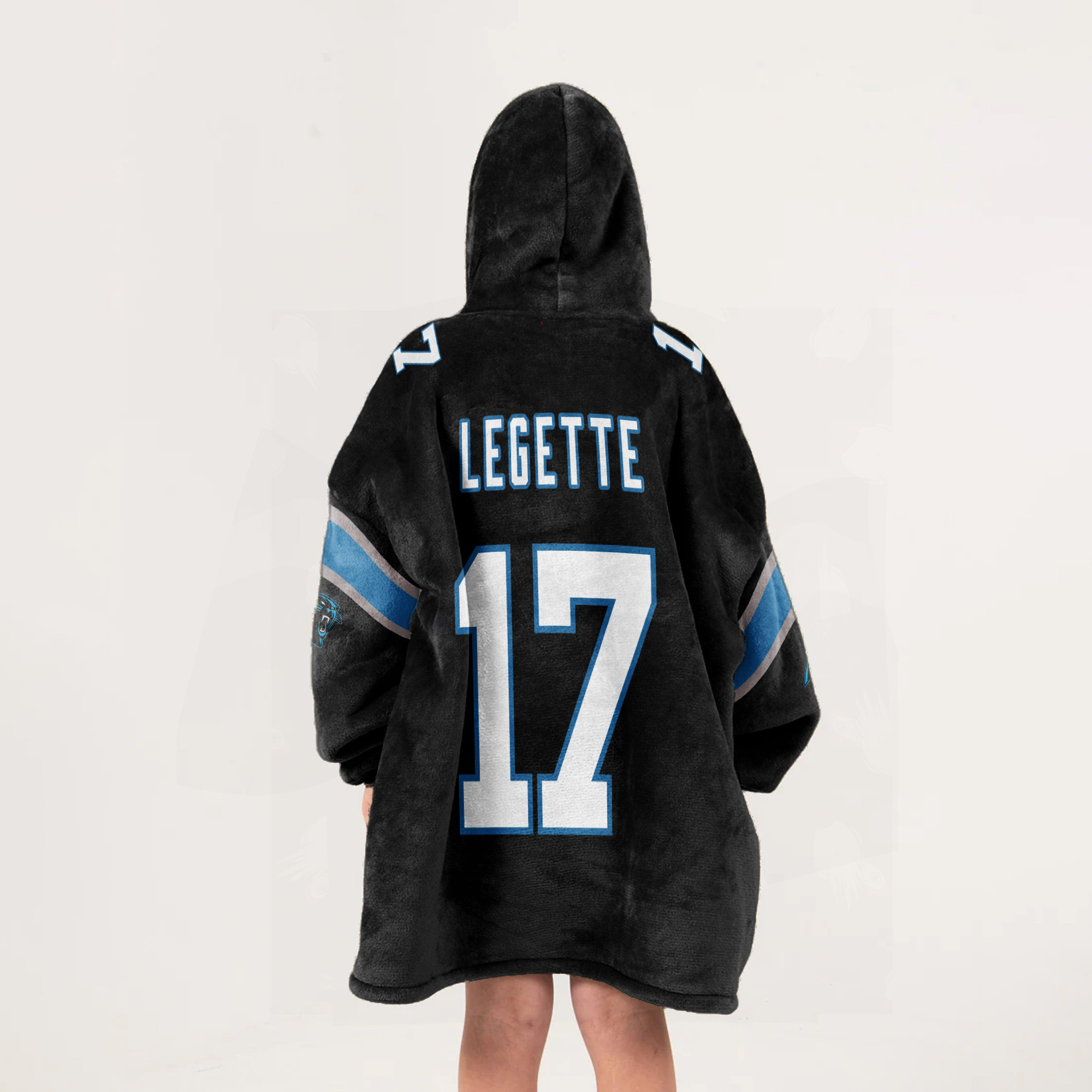 Adult XL 17 Carolina Panthers Football Unisex Blanket Hoodie