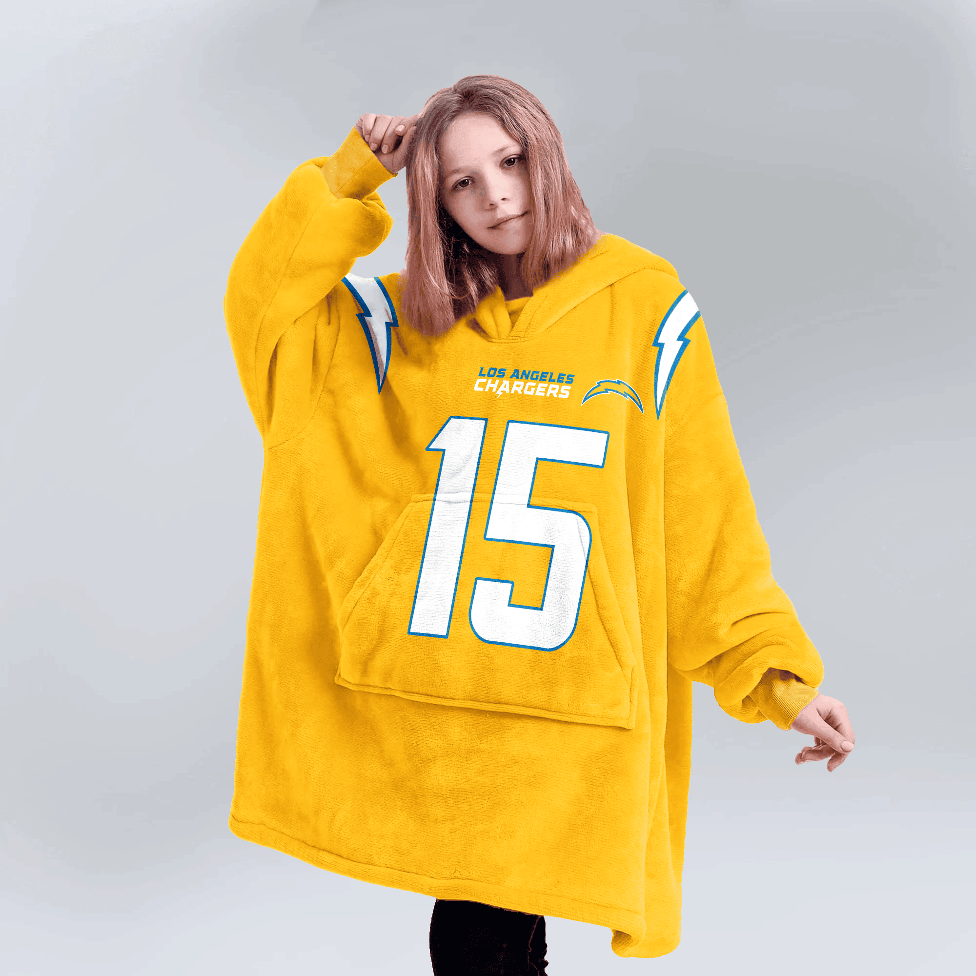 Kid 15 Los Angeles C Football Unisex Blanket Hoodie
