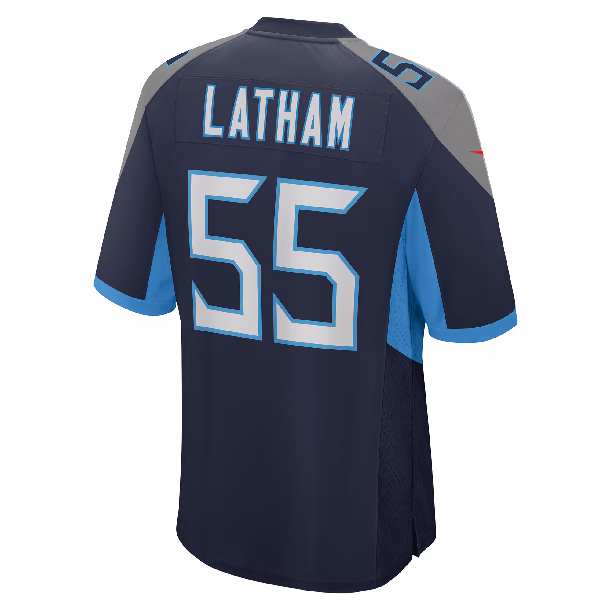JC Latham Tennessee Titans 2024 NFL Draft First Round Pick Player Game Jersey - Navy