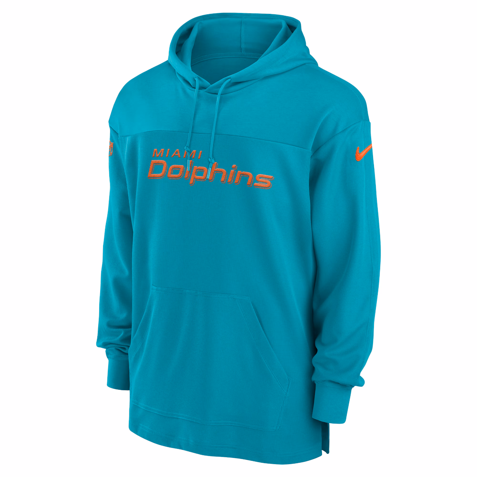 Miami Dolphins 2023 Sideline Lightweight Performance Hooded Top - Aqua