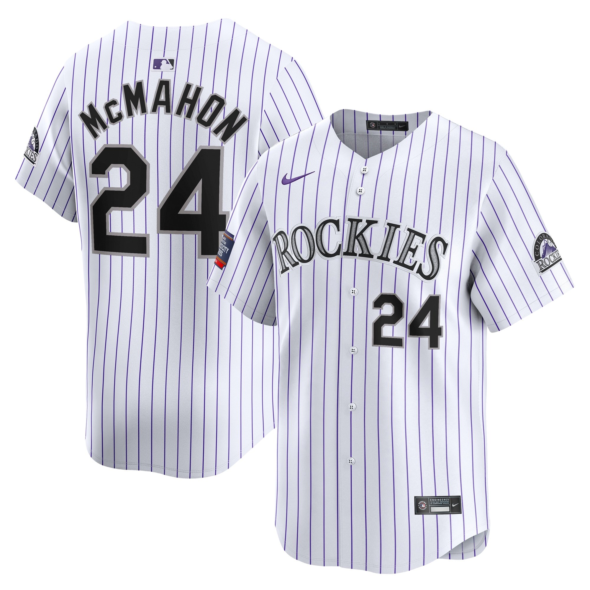 Men's Colorado Rockies Ryan McMahon  White 2024 MLB World Tour Mexico City Series Home Limited Player Jersey