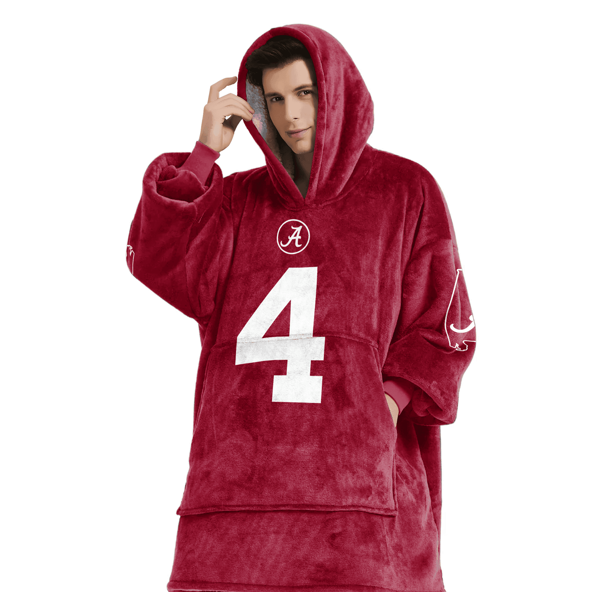 Adult 4 Alabama Football Unisex Blanket Hoodie