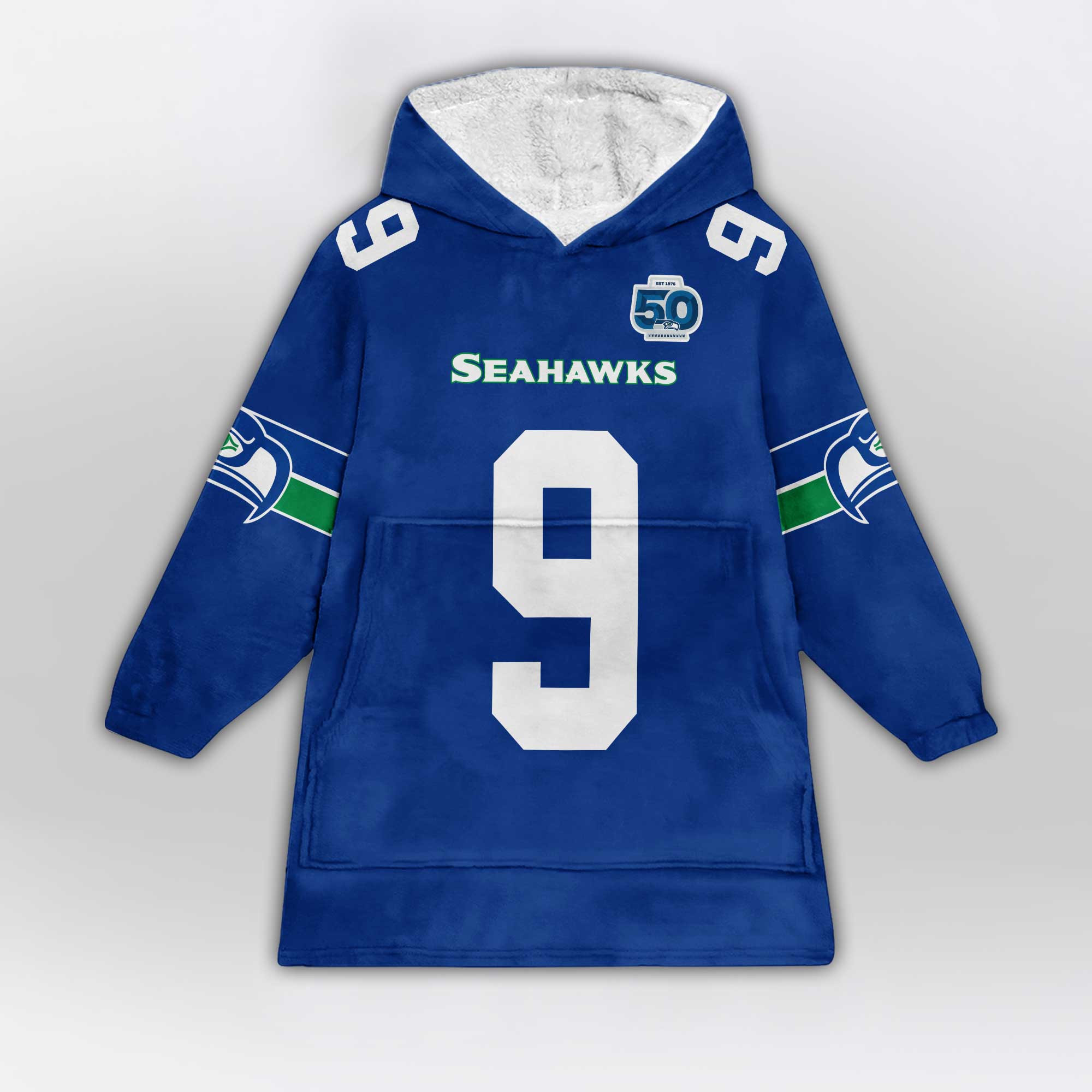 Kid 9 Seattle Football Unisex Blanket Hoodie