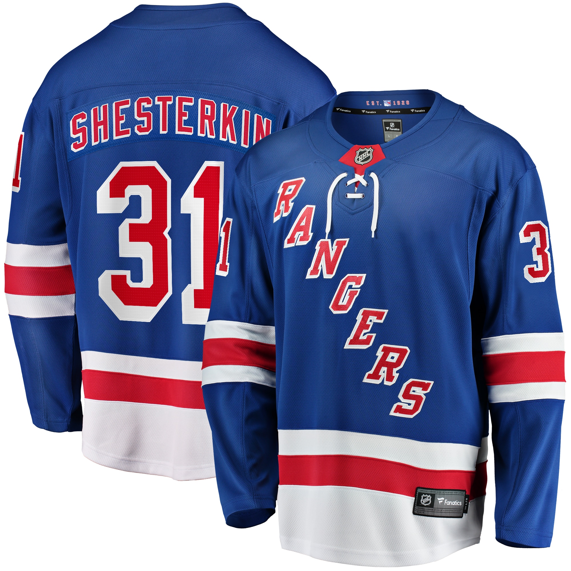 Igor Shesterkin New York Rangers Home Breakaway Player Jersey - Blue