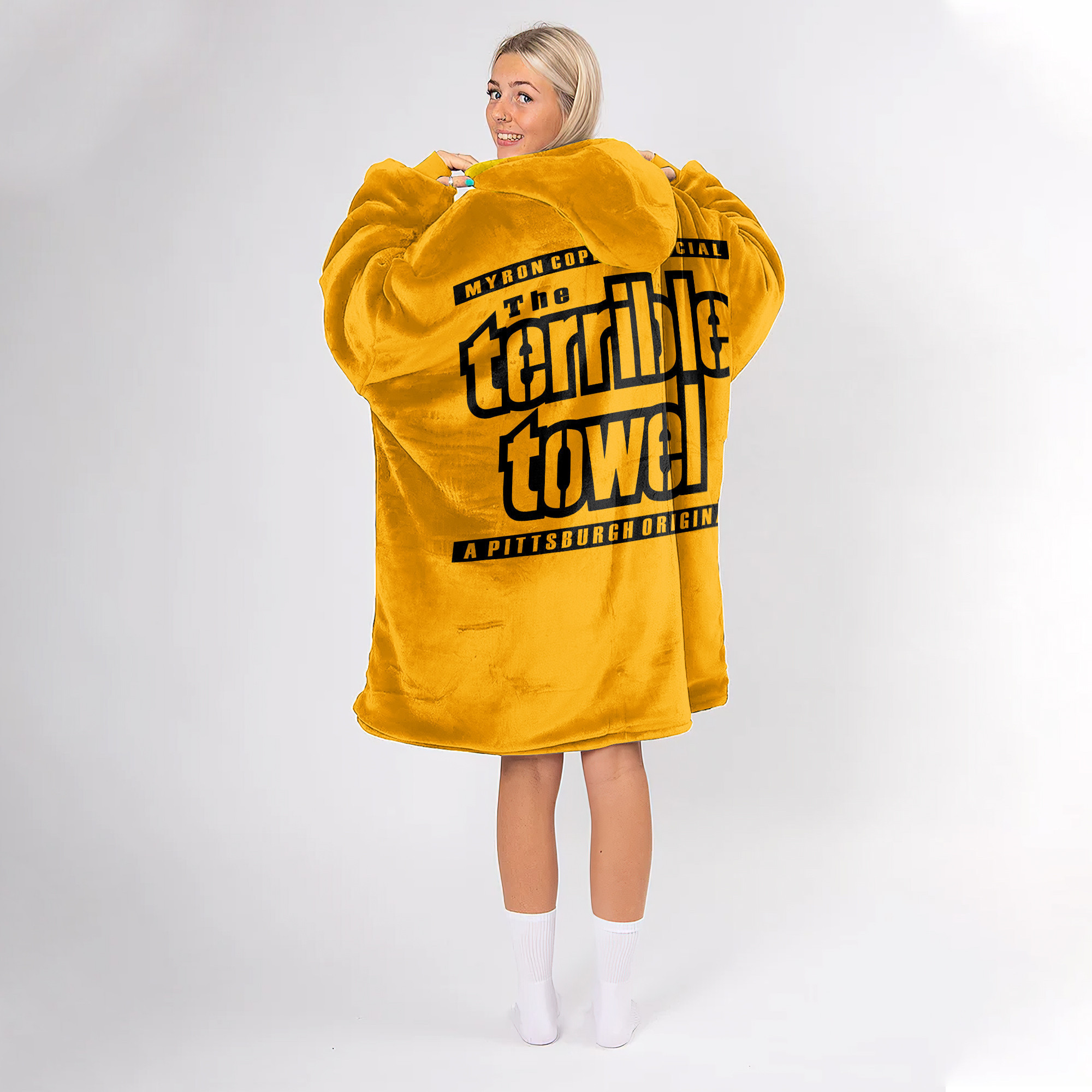 Adult Steel Curtain Pittsburgh Football Unisex Blanket Hoodie