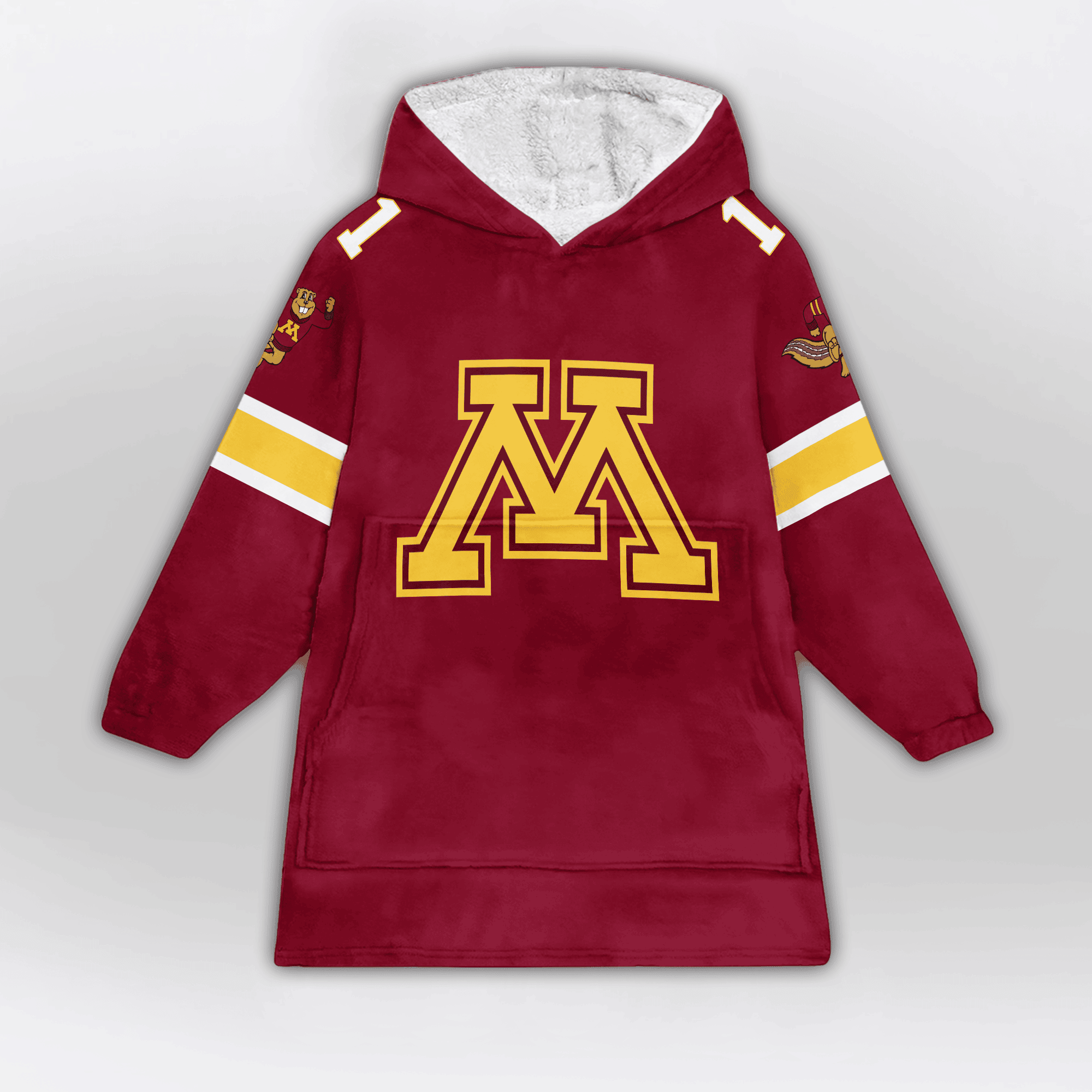 Kid 1 Minnesota Football Unisex Blanket Hoodie