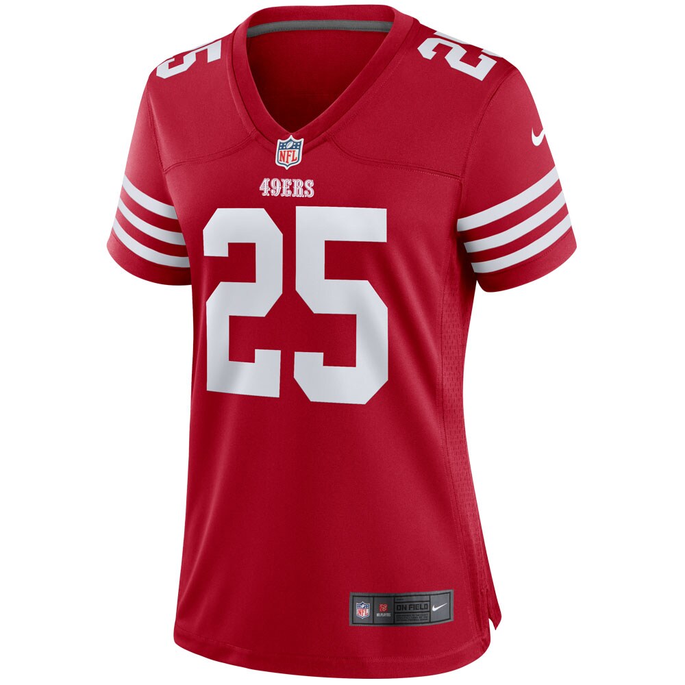 Elijah Mitchell San Francisco 49ers  Women's Team Player Game Jersey - Scarlet