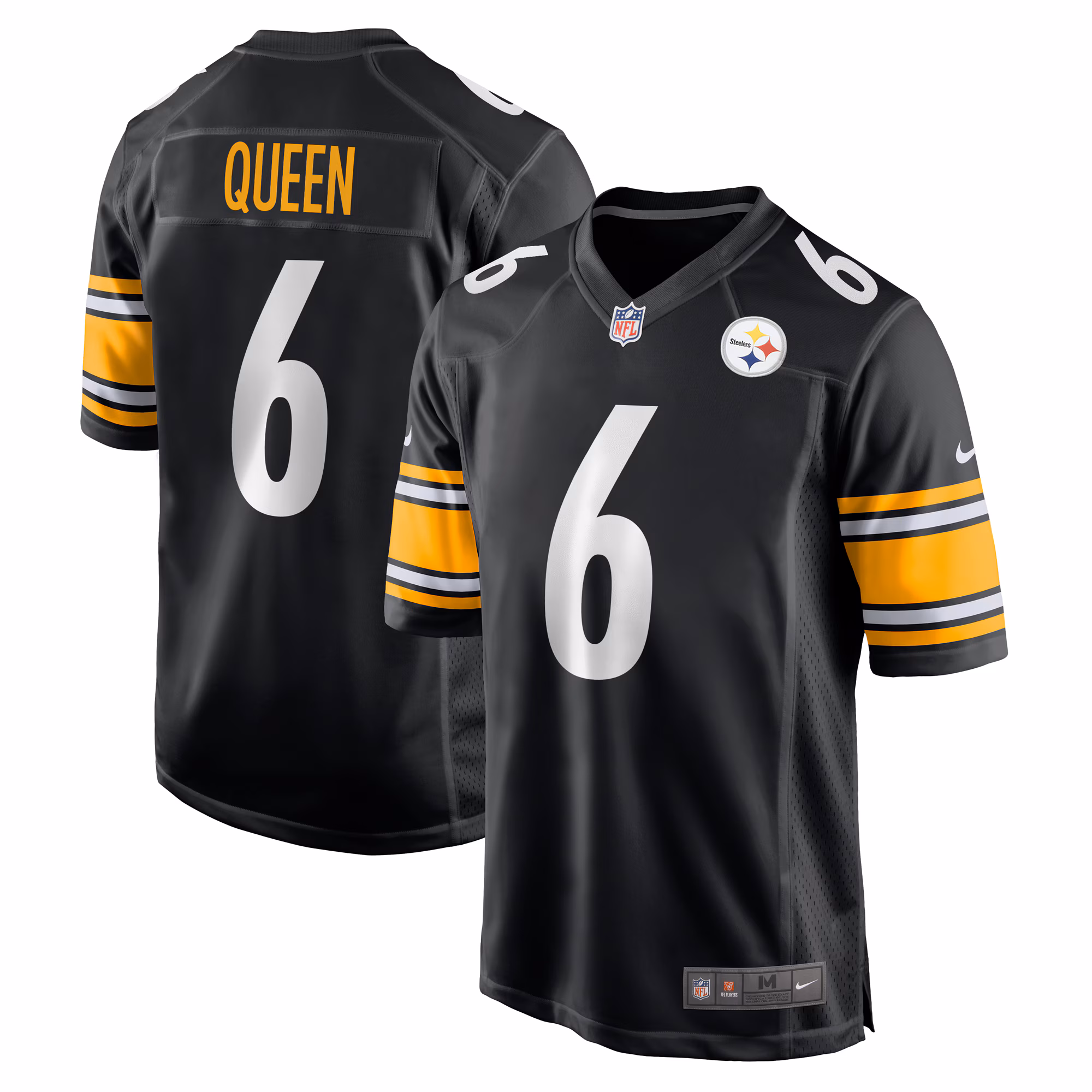 Patrick Queen #6 Pittsburgh Steelers Game Player Jersey - Black