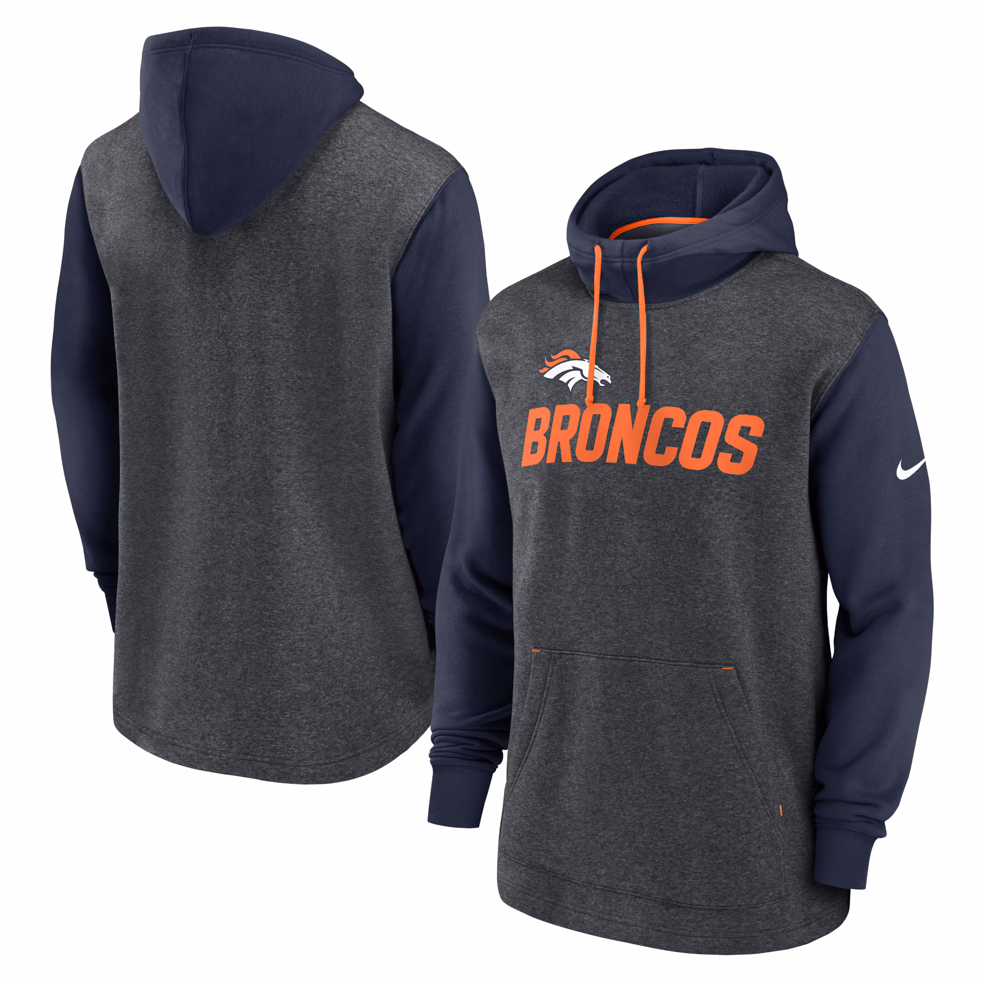 Denver Broncos Surrey Legacy Pullover Hoodie - Heather Charcoal/Navy