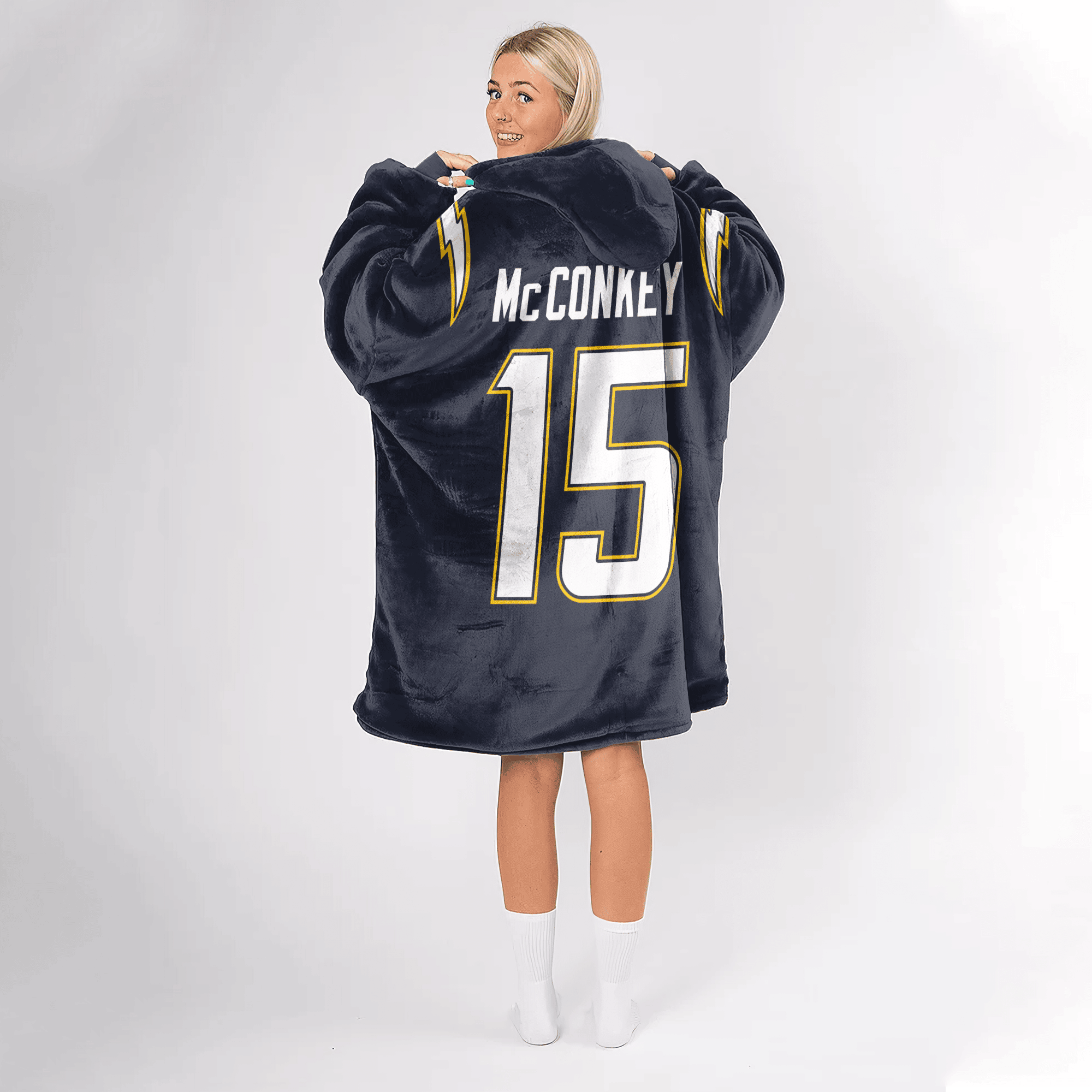 Adult 15 Los Angeles C Football Unisex Blanket Hoodie