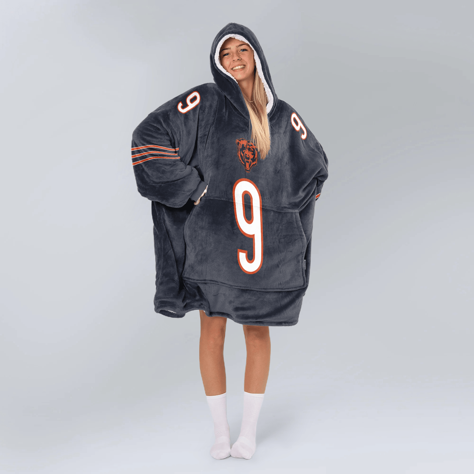 Adult J.M 9 Chicago Football Unisex Blanket Hoodie