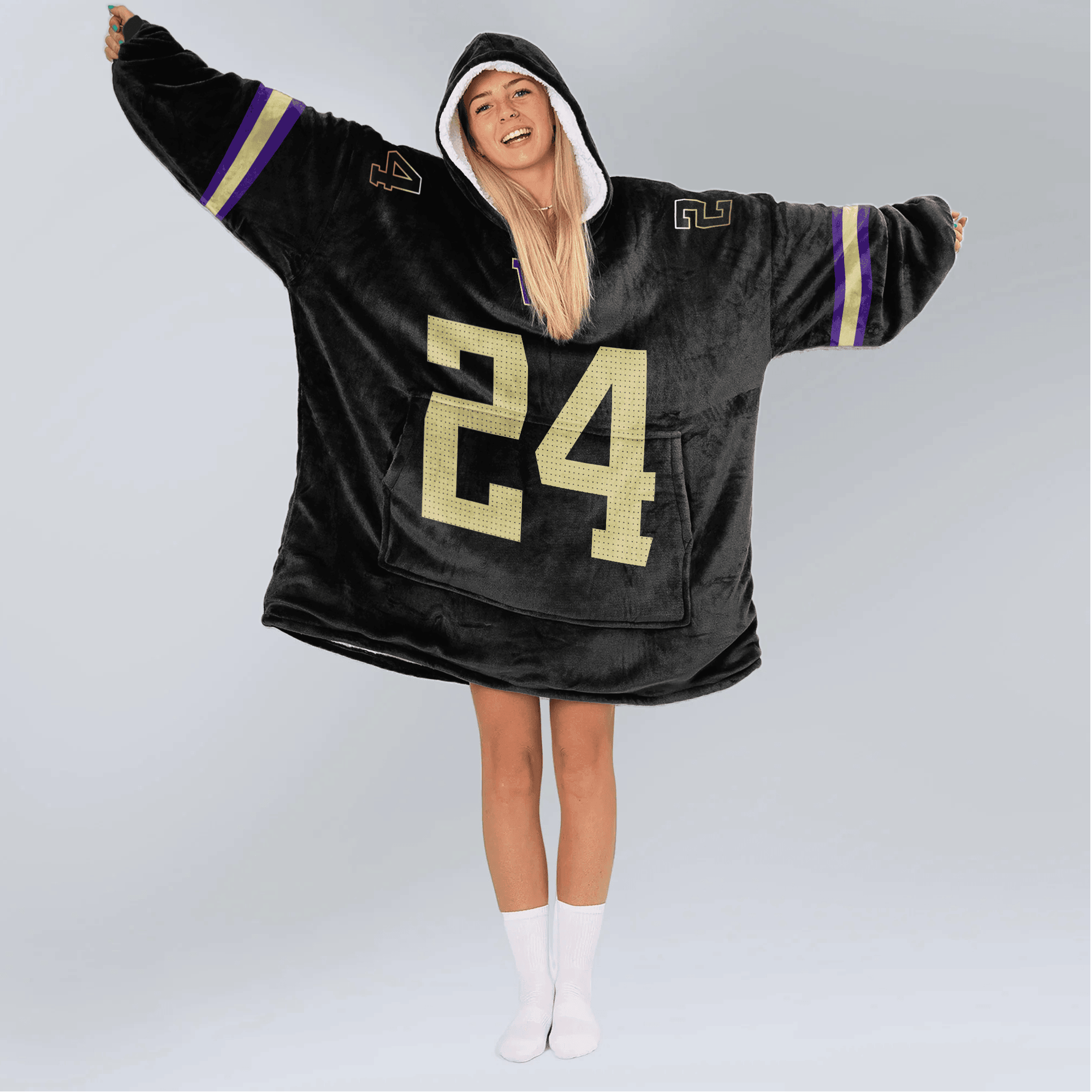 Adult 24 Washington Football Unisex Blanket Hoodie