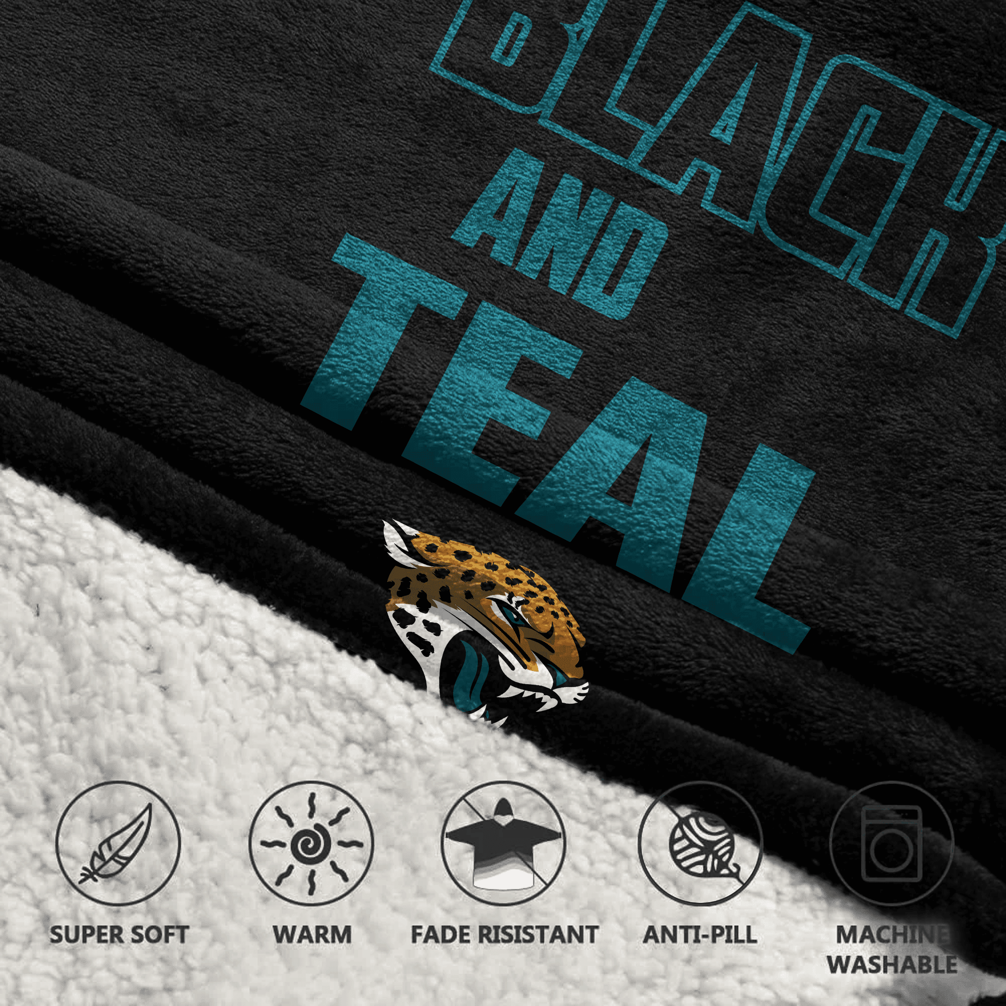 Kid Black And Teal 12 Jacksonville Football Unisex Blanket Hoodie