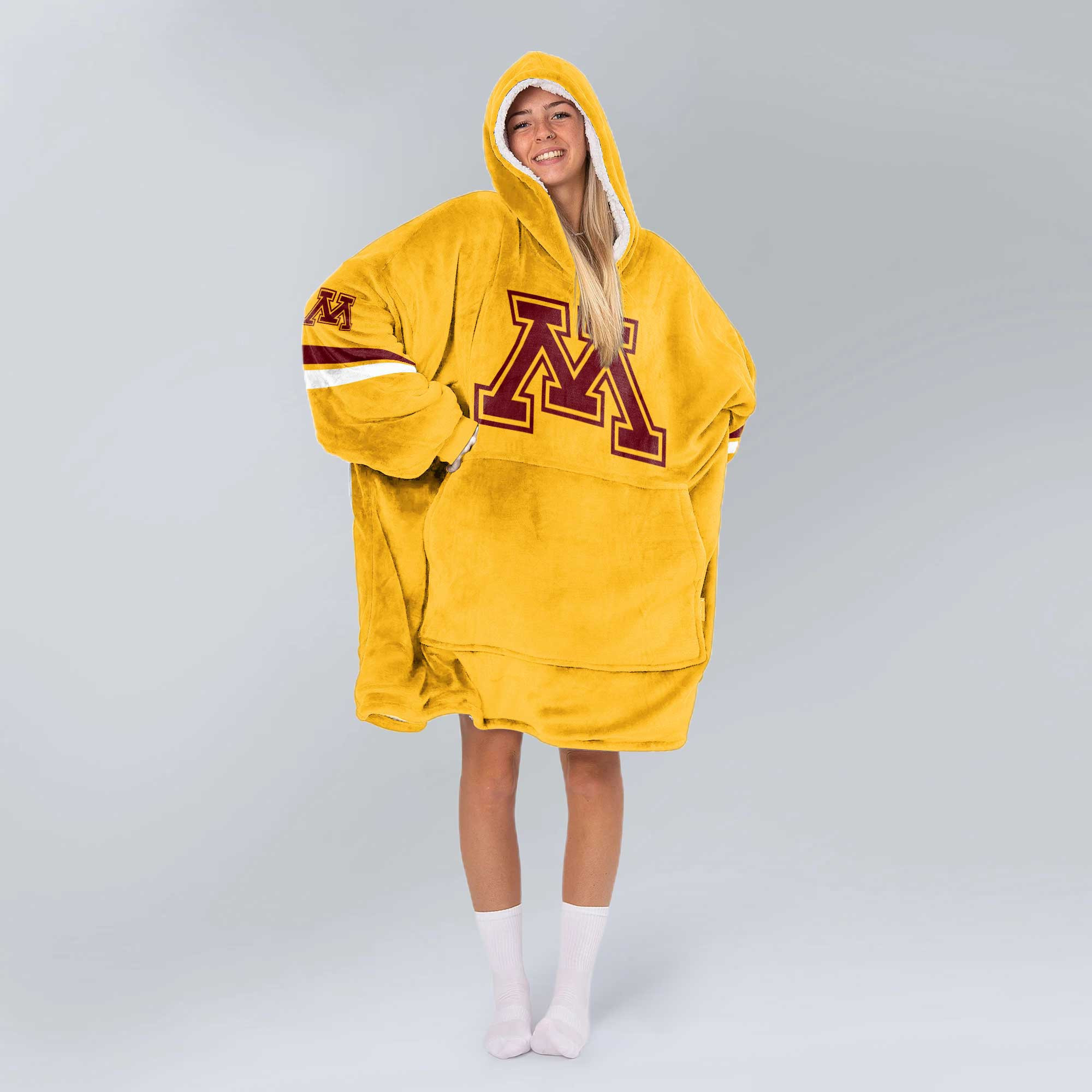 Adult 1 Minnesota Football Unisex Blanket Hoodie