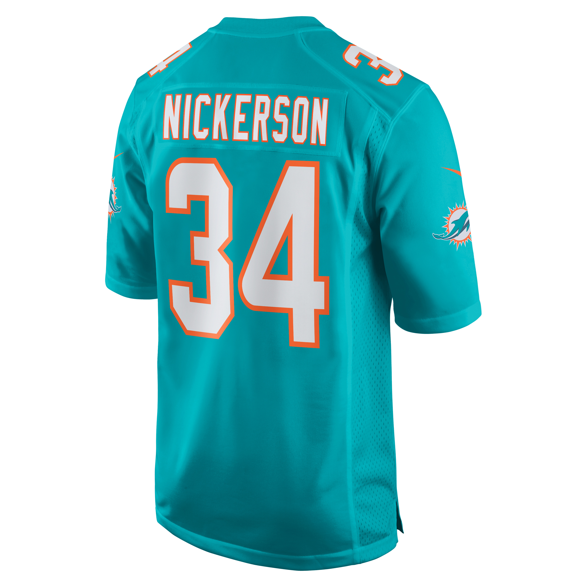 Parry Nickerson Miami Dolphins Team Game Jersey -  Aqua