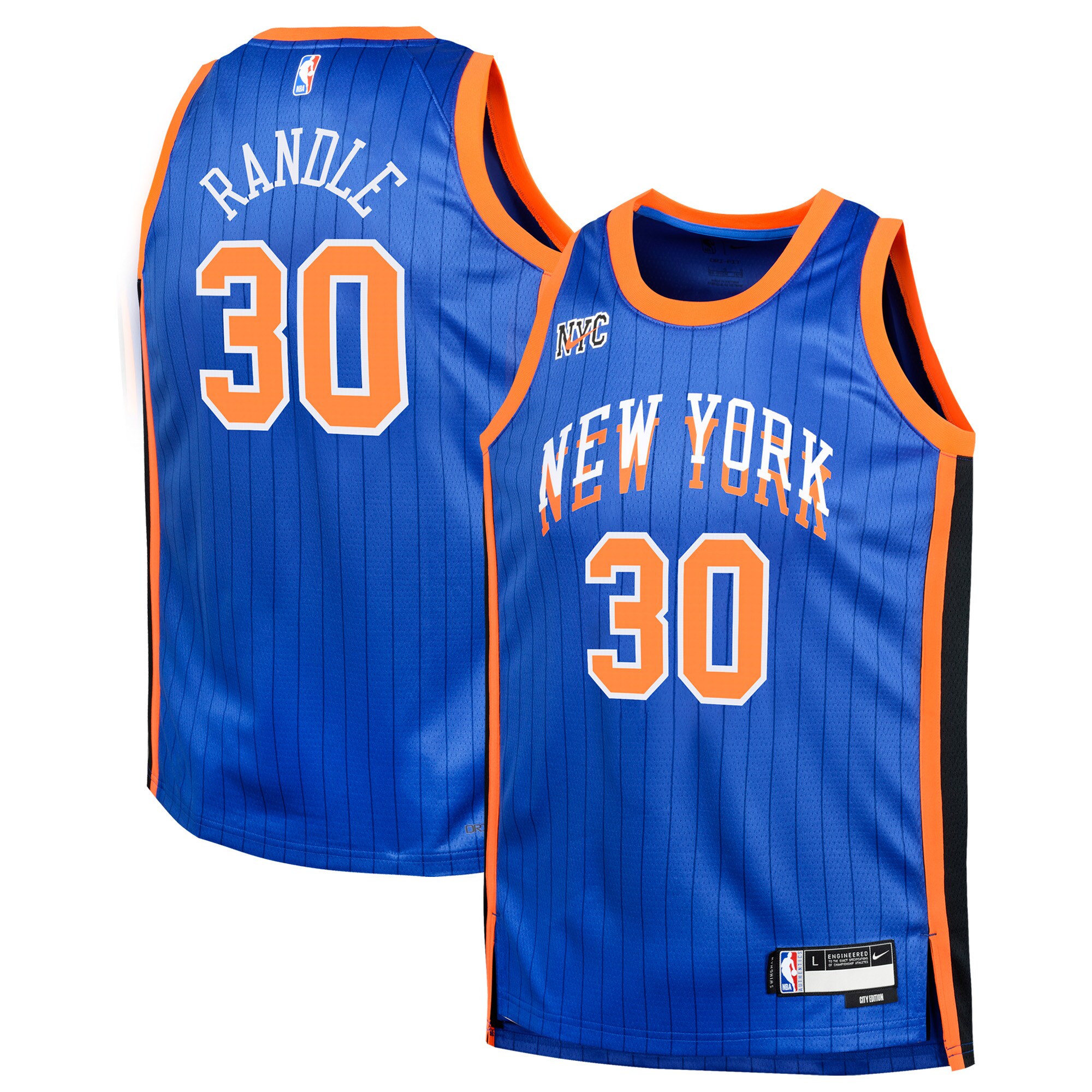 Youth New York Knicks Julius Randle  Blue 2023/24 Swingman Replica Jersey - City Edition